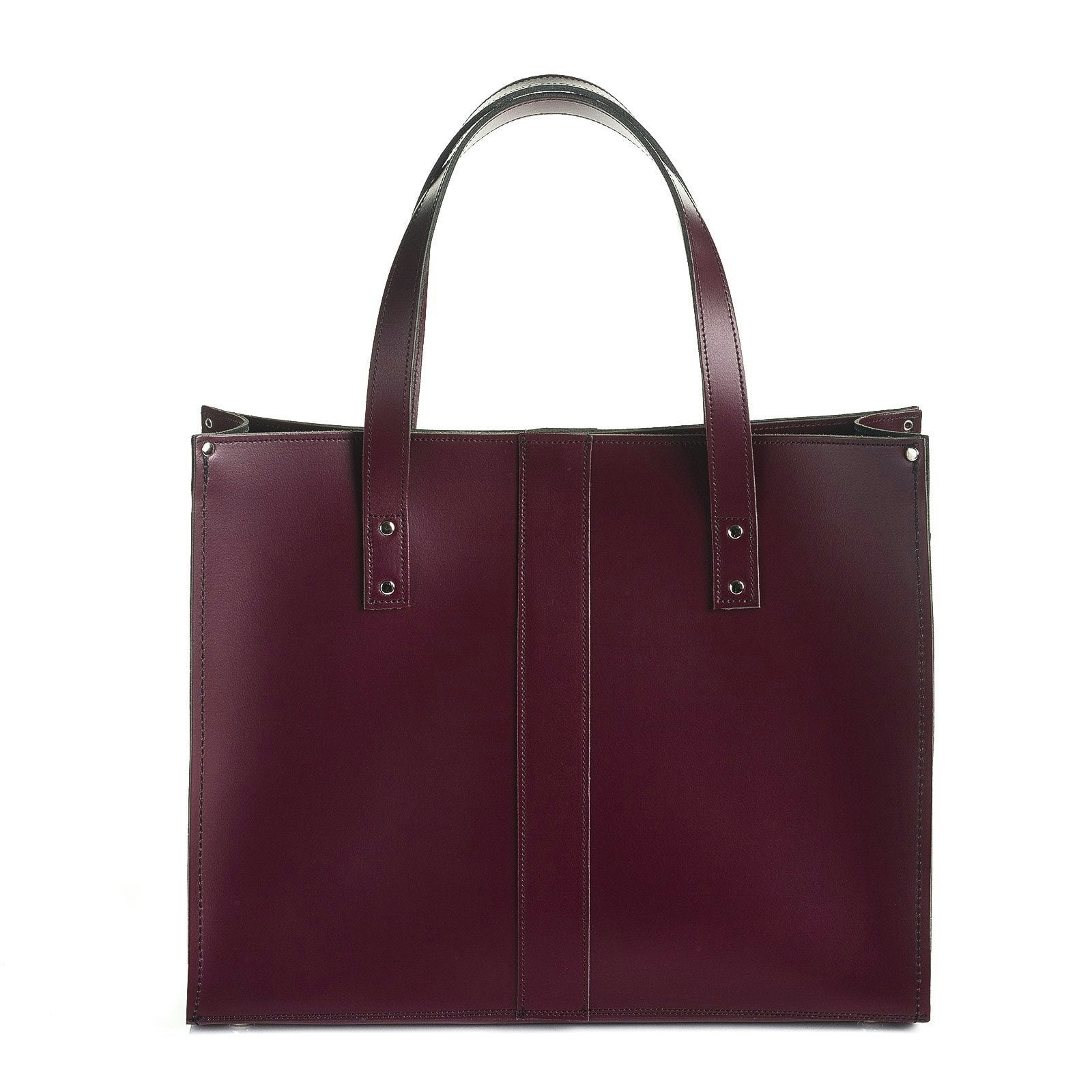 Zatchels Red Handmade Leather Shopper - Marsala