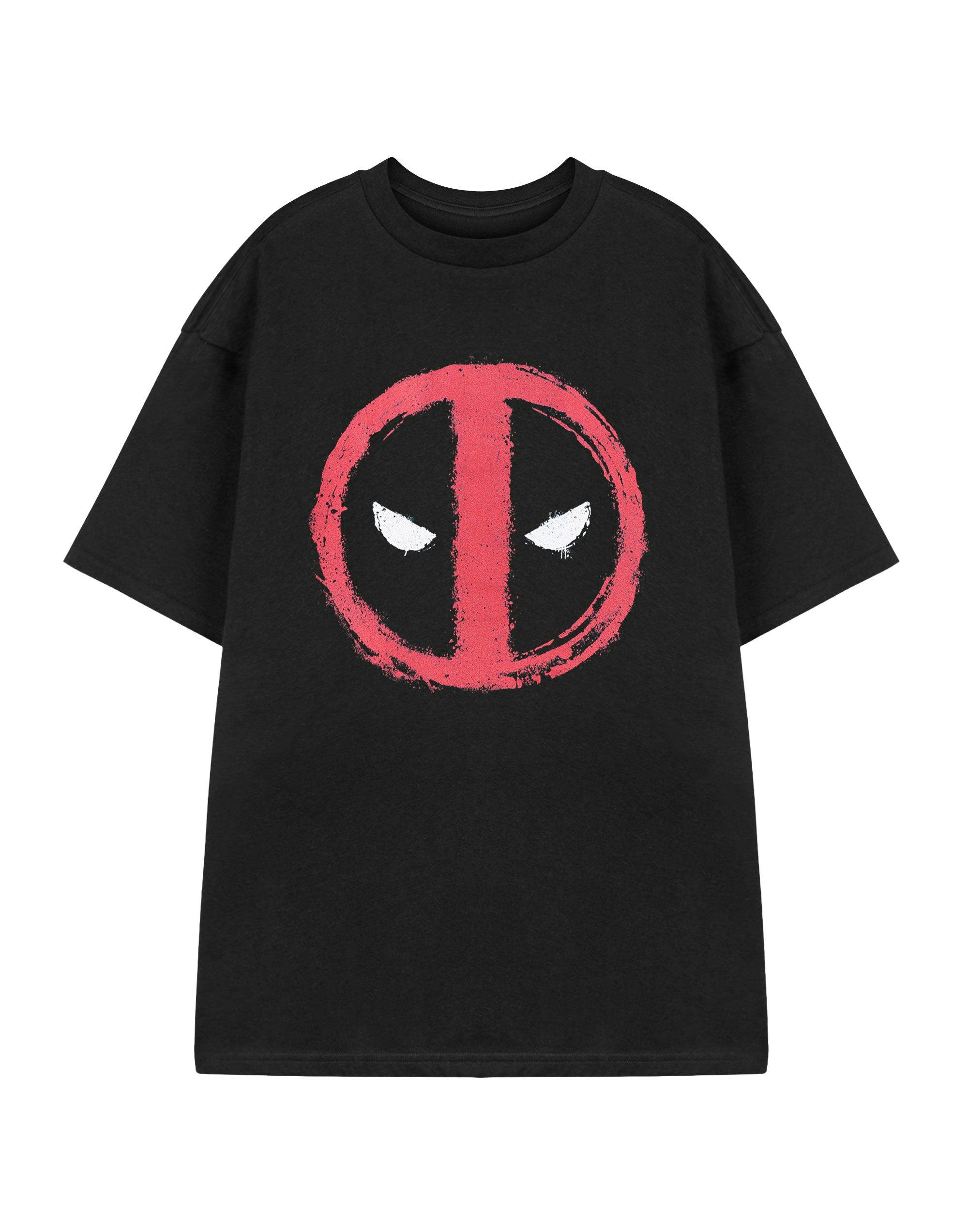 Vanilla Underground Men's Black Marvel Face T-Shirt Short Sleeved T-Shirt - Medium