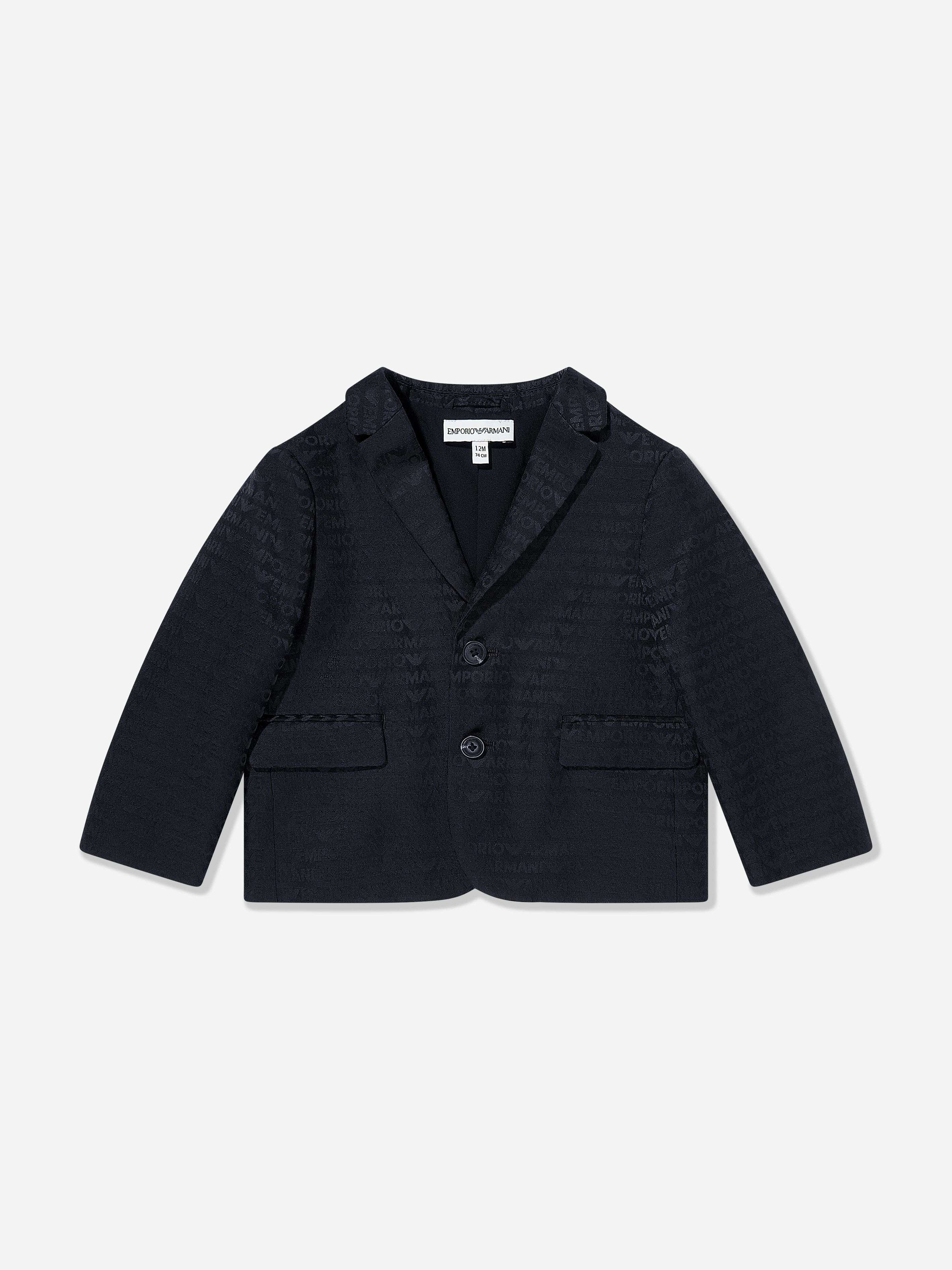 Emporio Armani Men's Blue Baby Boys Logo Blazer In Navy - 18 Mths