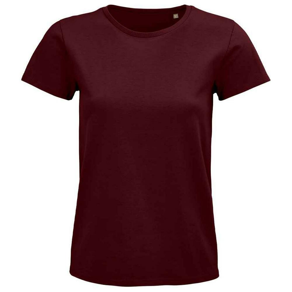SOLS Womens/Ladies Pioneer Organic T-Shirt (Burgundy) Cotton - Size Medium - Image 2
