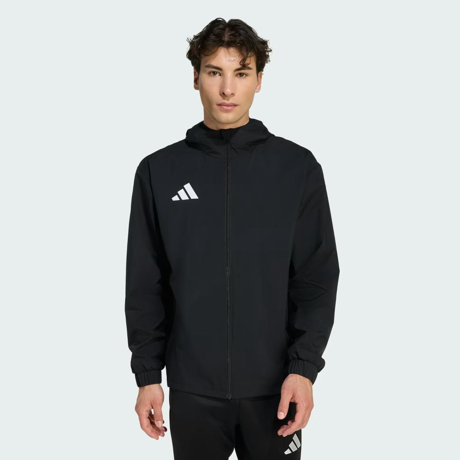 Adidas Entrada 26 Hooded All-Weather Jacket Black/White - Image 10