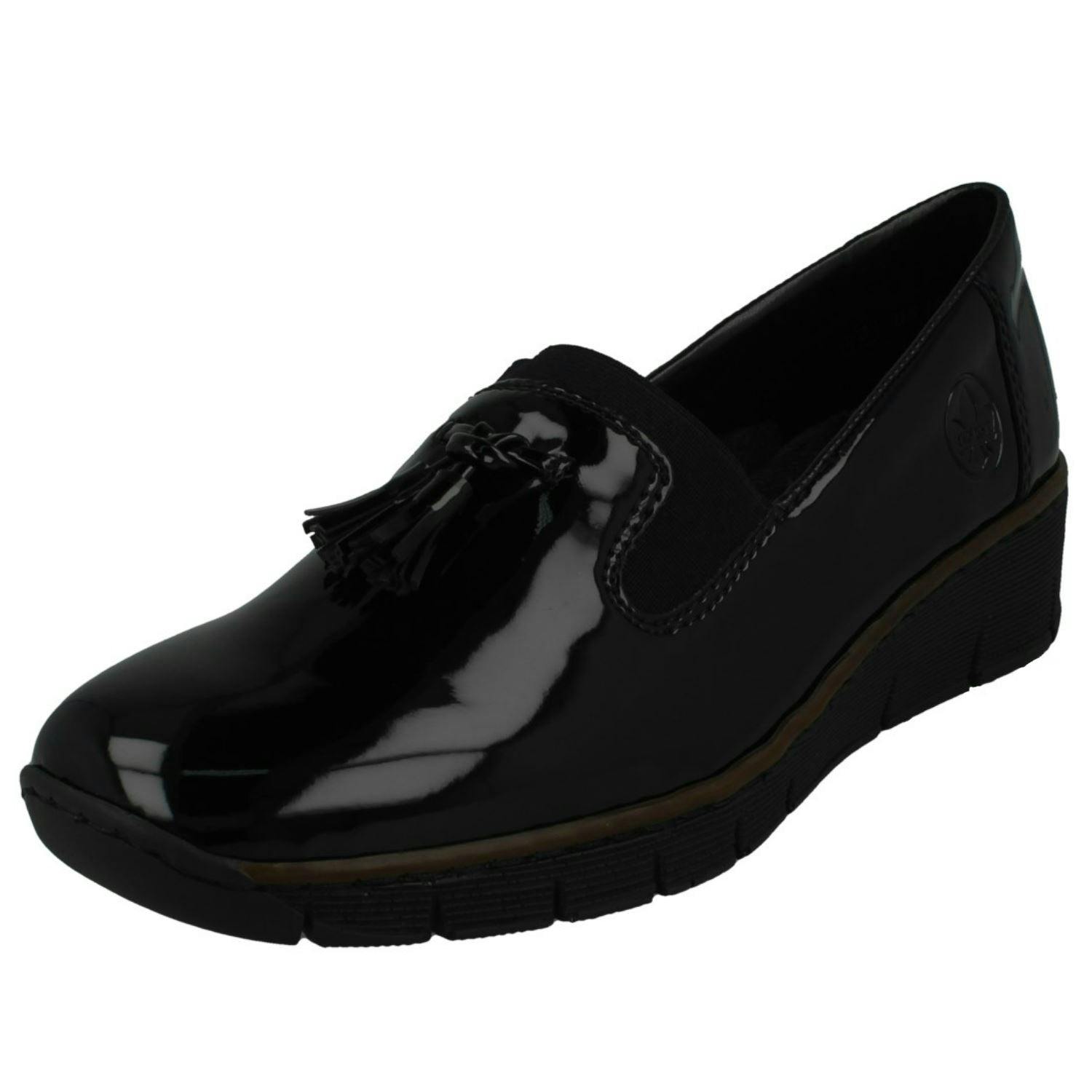 Rieker Women's Black Tassel Detail Formal Shoe 53751 - Uk 7.5