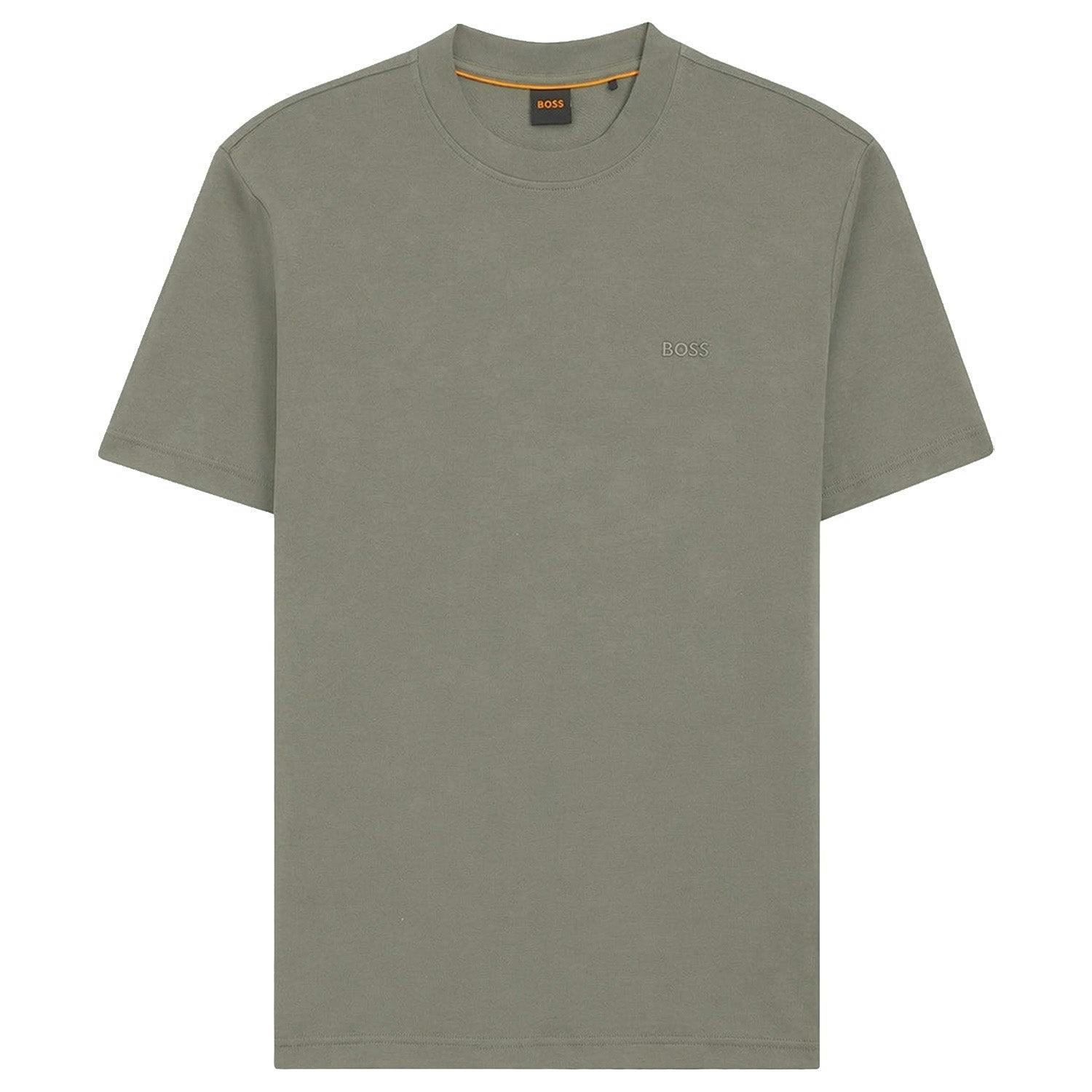 Boss Grey/Green Te Interlock Relaxed Fit T-Shirt - XX-Large