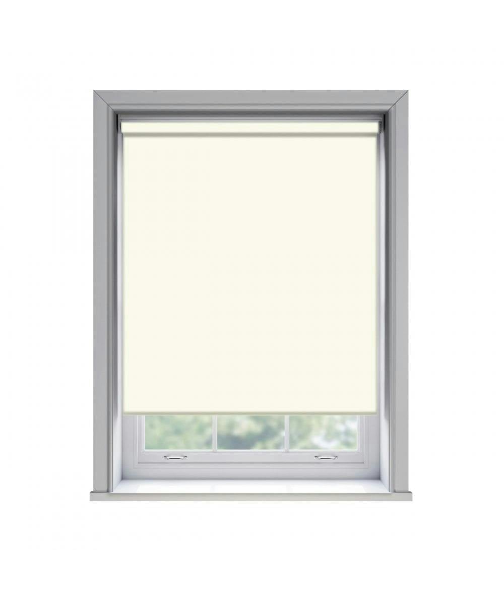 Newedgeblinds Cream No Drill Thermal Blackout Roller Blind (170Cm Drop) - 65Cm
