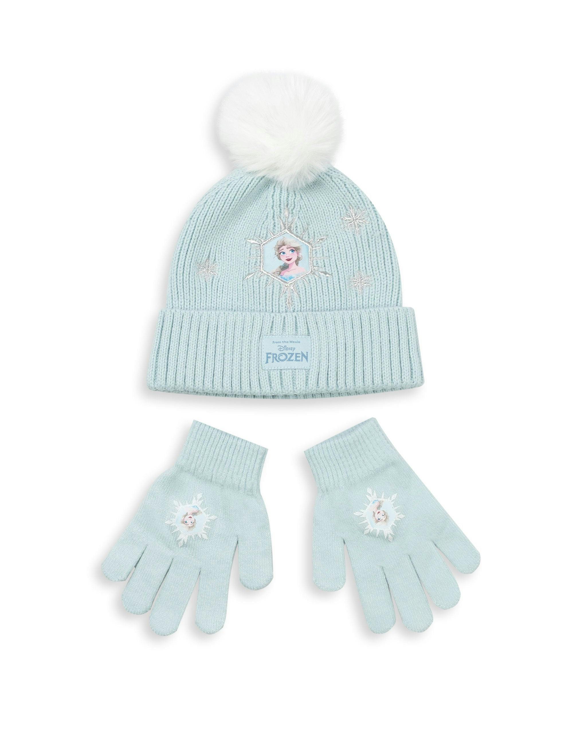 Vanilla Underground Girls Blue Disney Frozen Beanie And Gloves Set (One Size)
