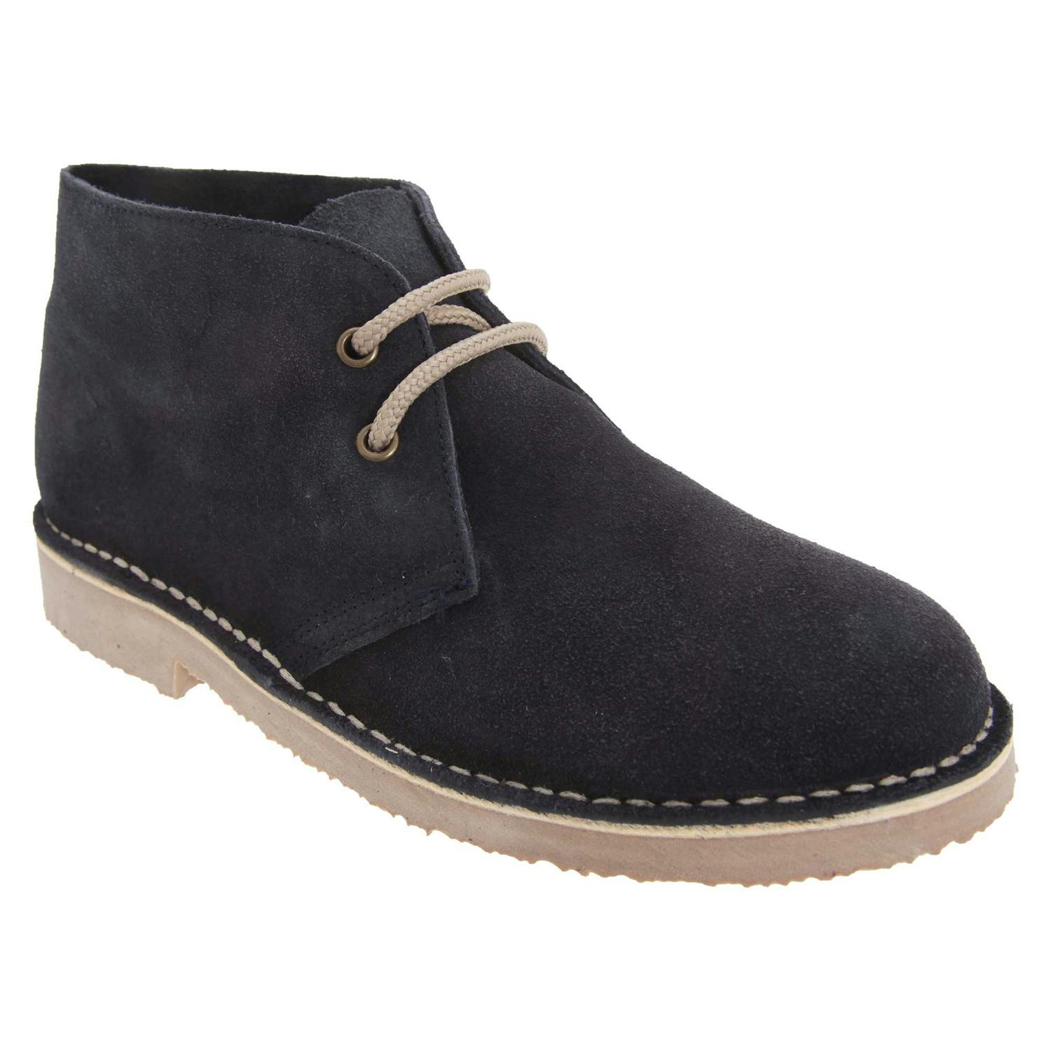 Roamers Unisex Adults Real Suede Unlined Desert Boots - Navy - 10 Uk - Navy - 90% Suede Leather/10% Tpr