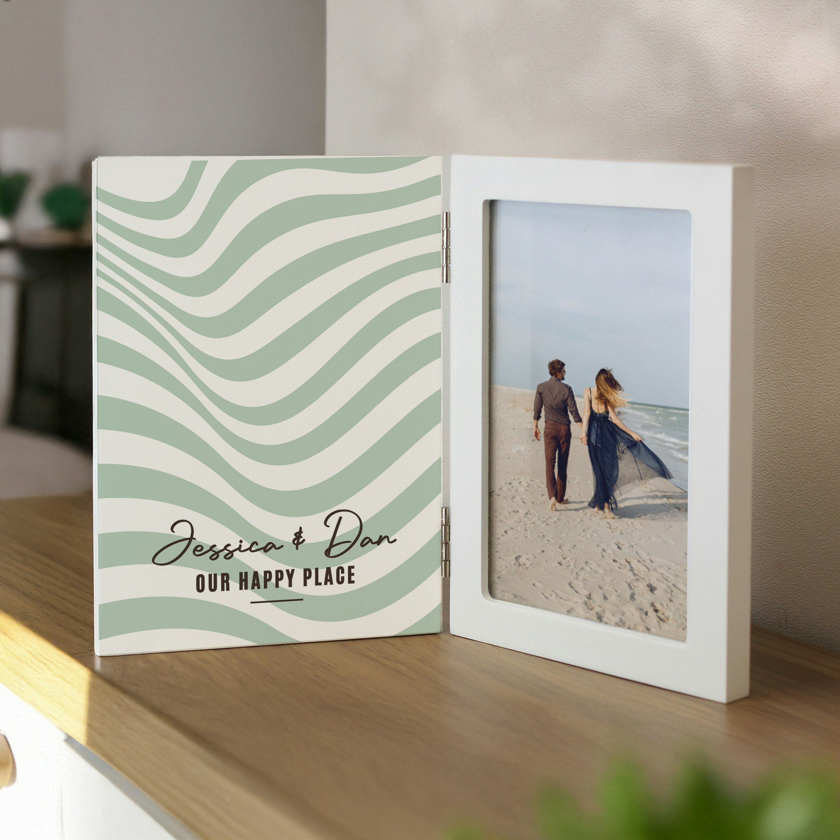 Rackhams White Personalised Wooden Hinged 6X4 Photo Frame - Wood - 4X6