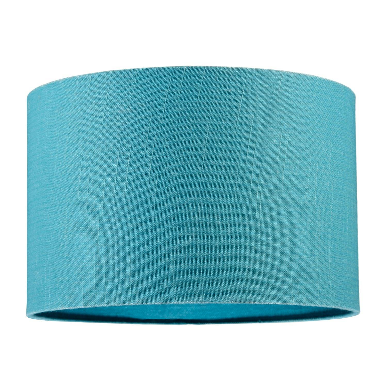 Rackhams Light Designer Coastal Waters Teal Textured Linen Fabric Circular Lamp Shade