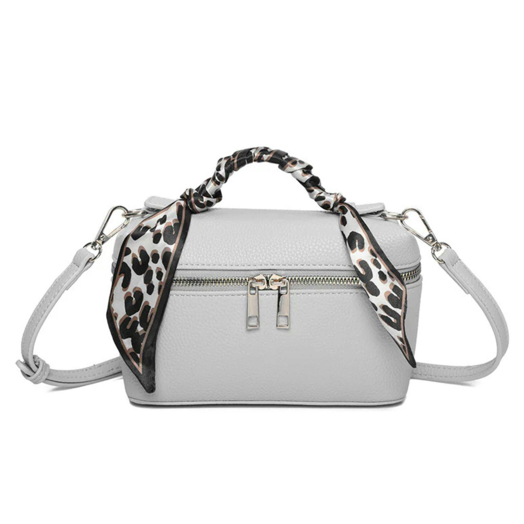 Love Emvy Grey Leopard Metro Makeup /Crossbody Bag - Ash