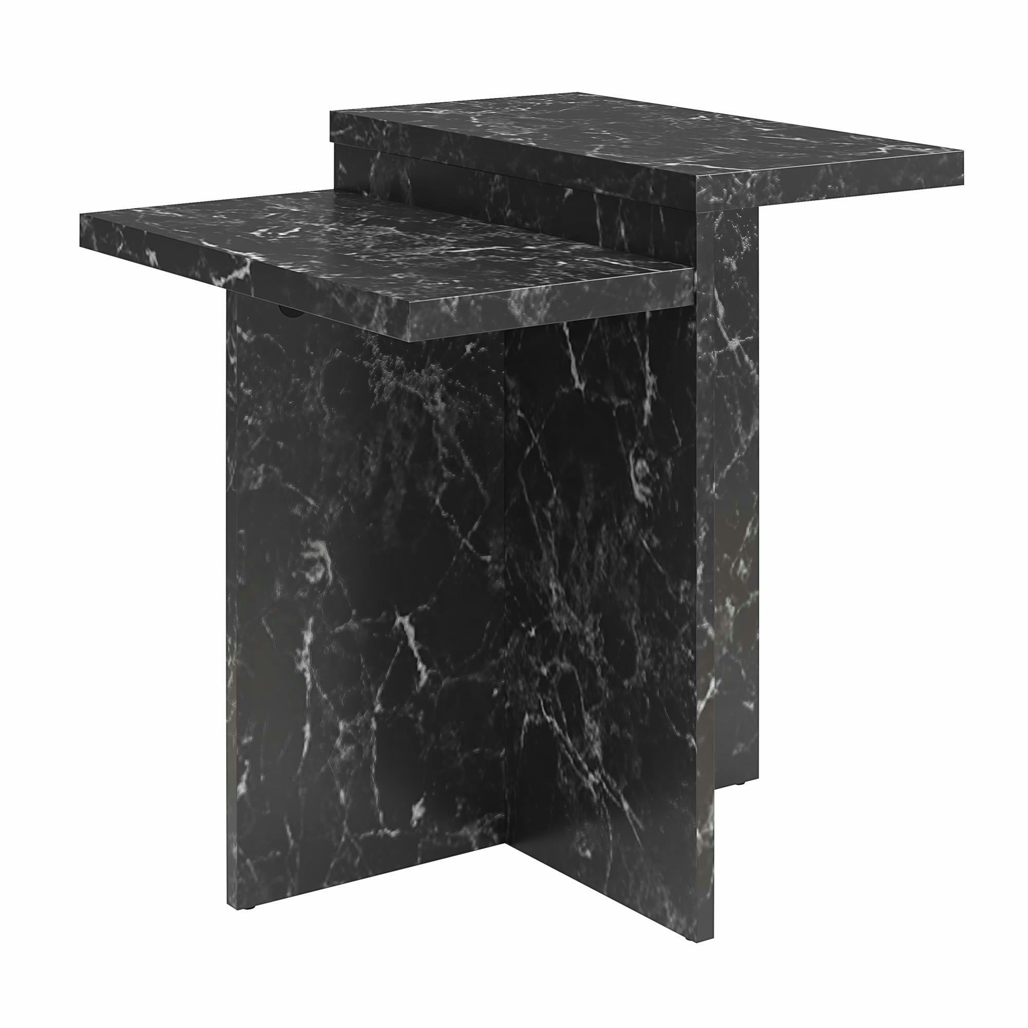 Dorel Home Black Brielle Accent Table Faux Marble