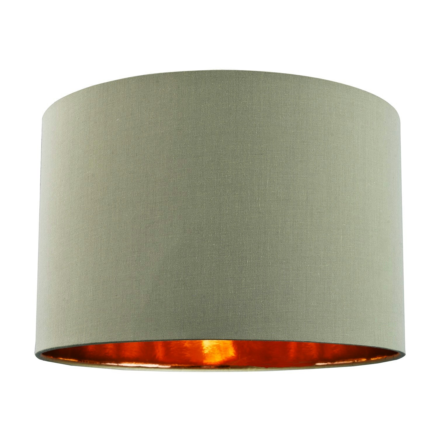 B&Q - Contemporary Olive Cotton 12 Table/pendant Lamp Shade With Shiny Copper Inner - Image 2