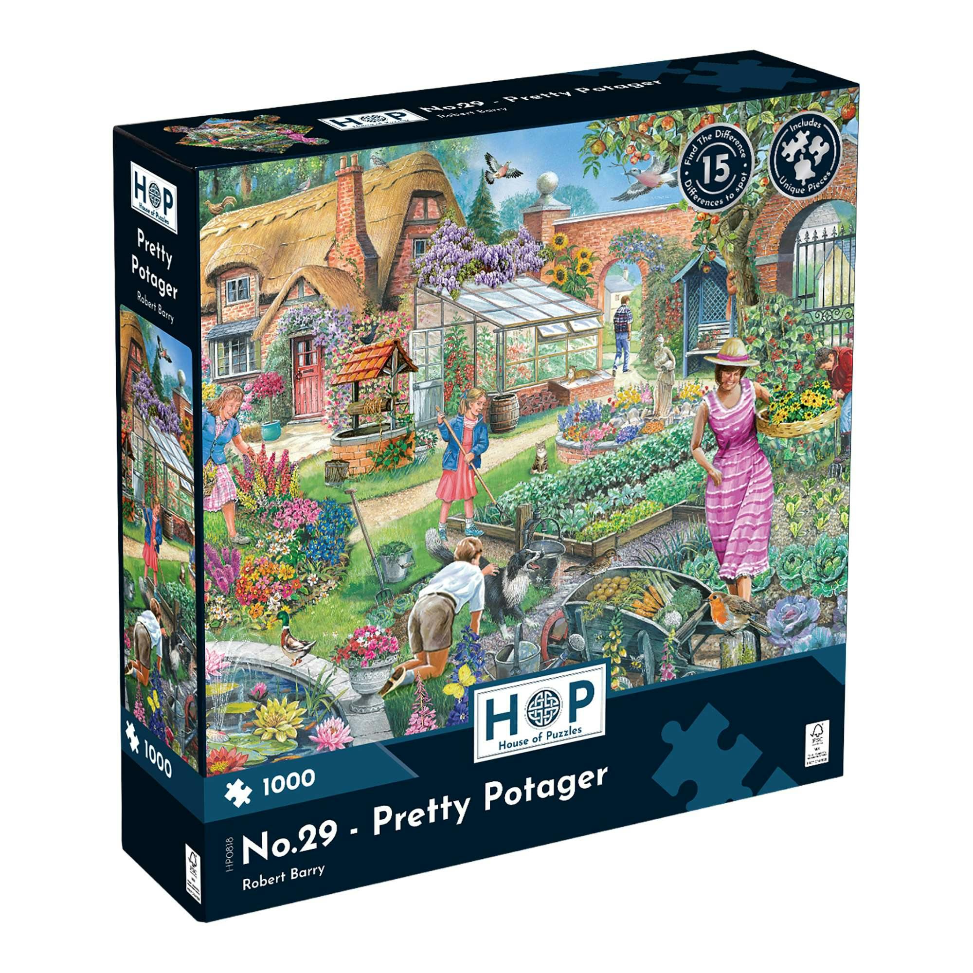 House of Puzzles Pretty Potager Find the Difference Jigsaw Puzzle (1000 Pieces) - Image 5