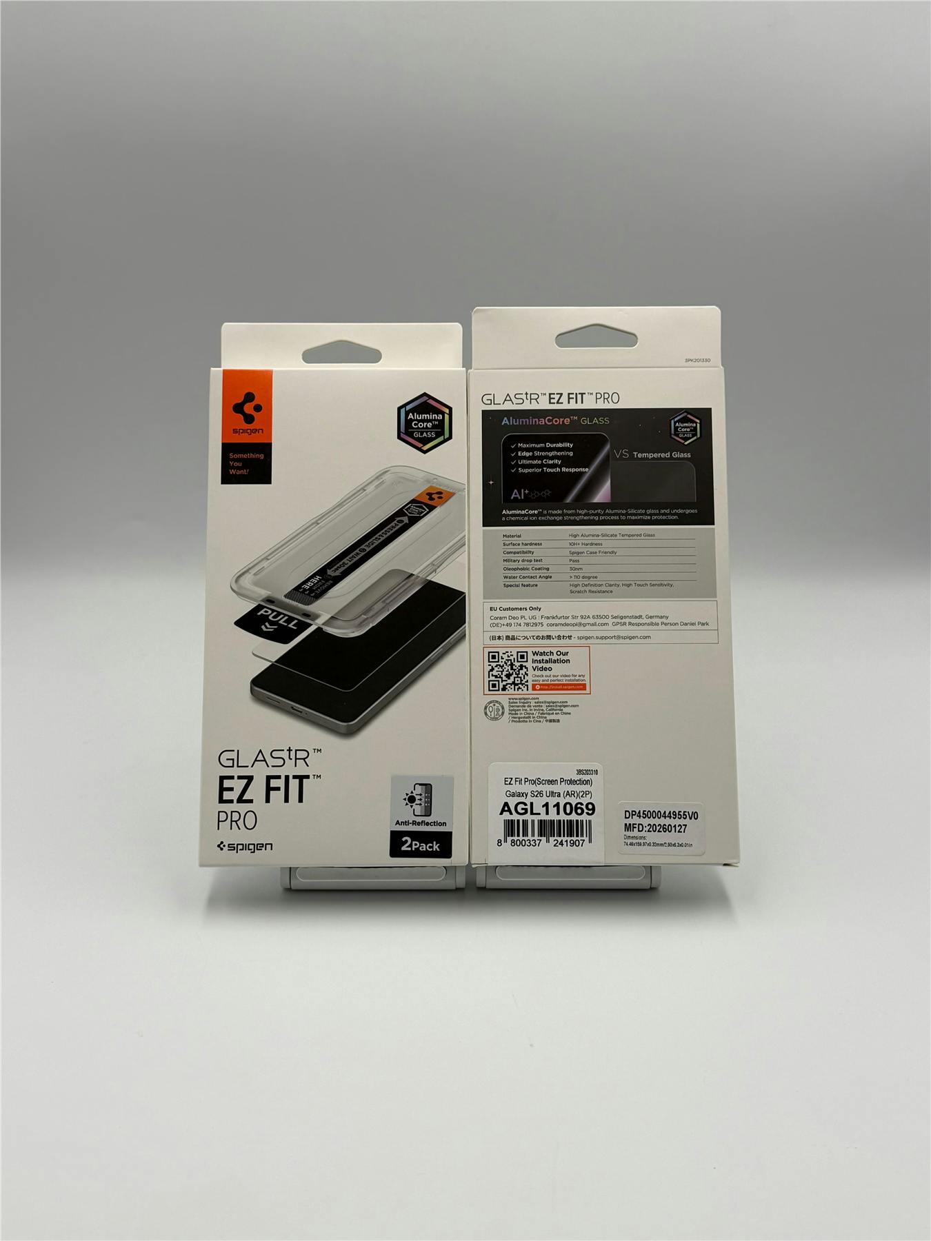 Spigen Glastr Ez Fit Pro Anti Reflection Screen Protector 2 Pack For Samsung Galaxy S26 Ultra 6.9" - Agl11069