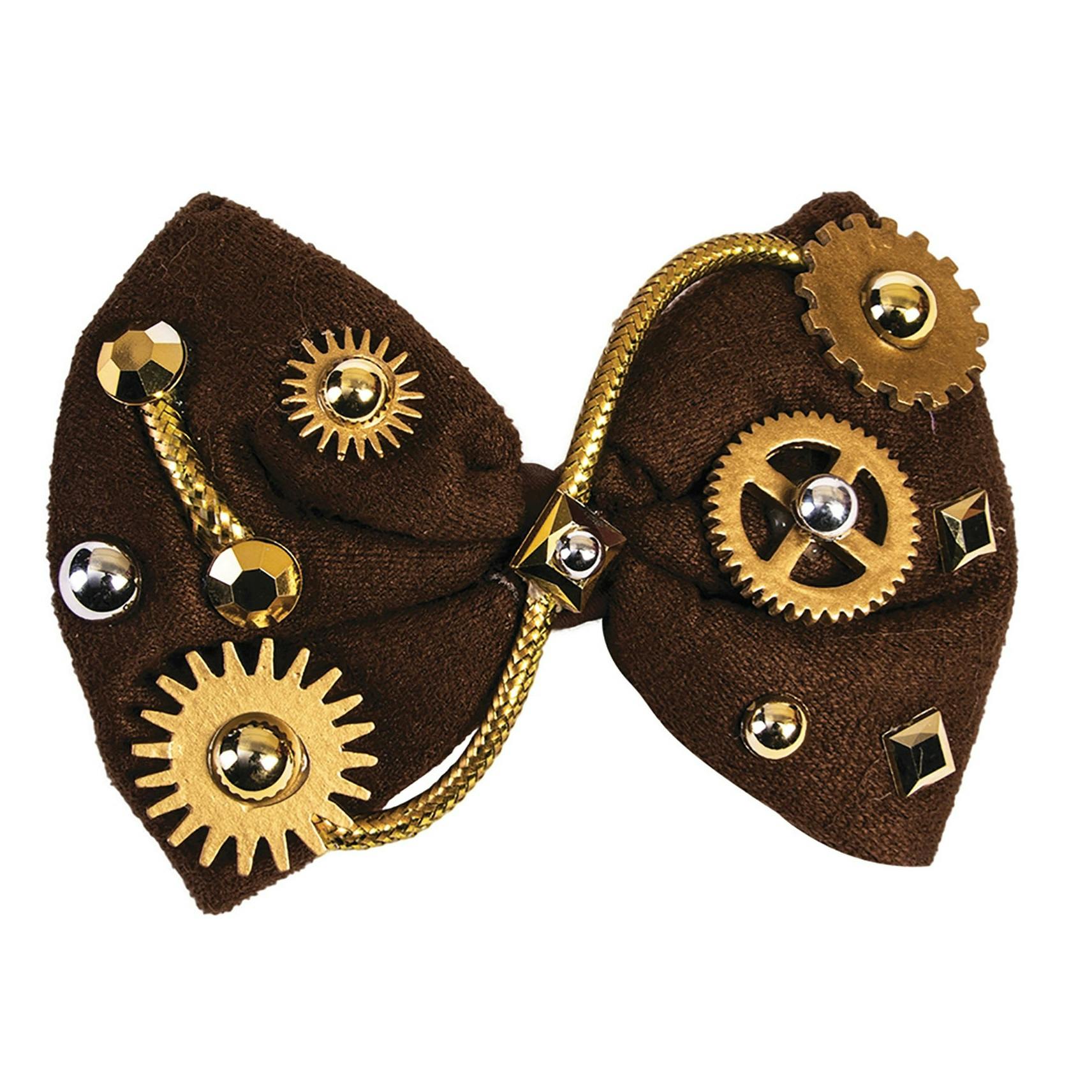 Bristol Novelty Unisex Bronze Steampunk Bow Tie - One Size