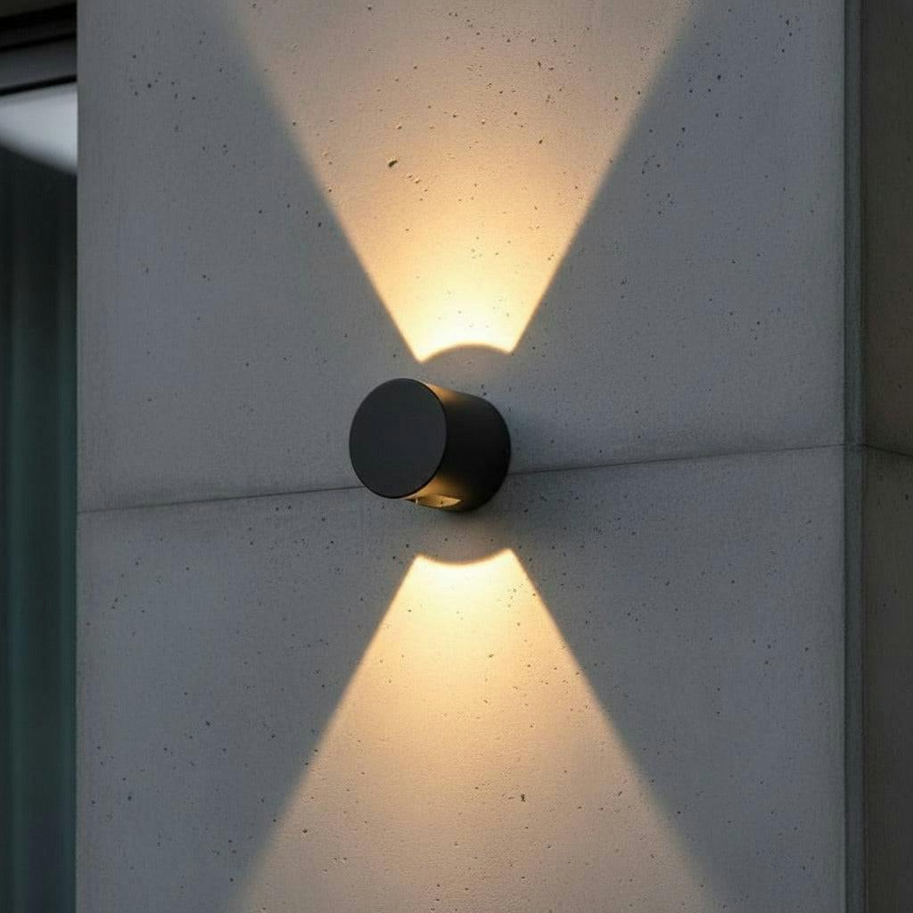 Rackhams Black/Light 6 Watt Decorative Outdoor Up Down Wall