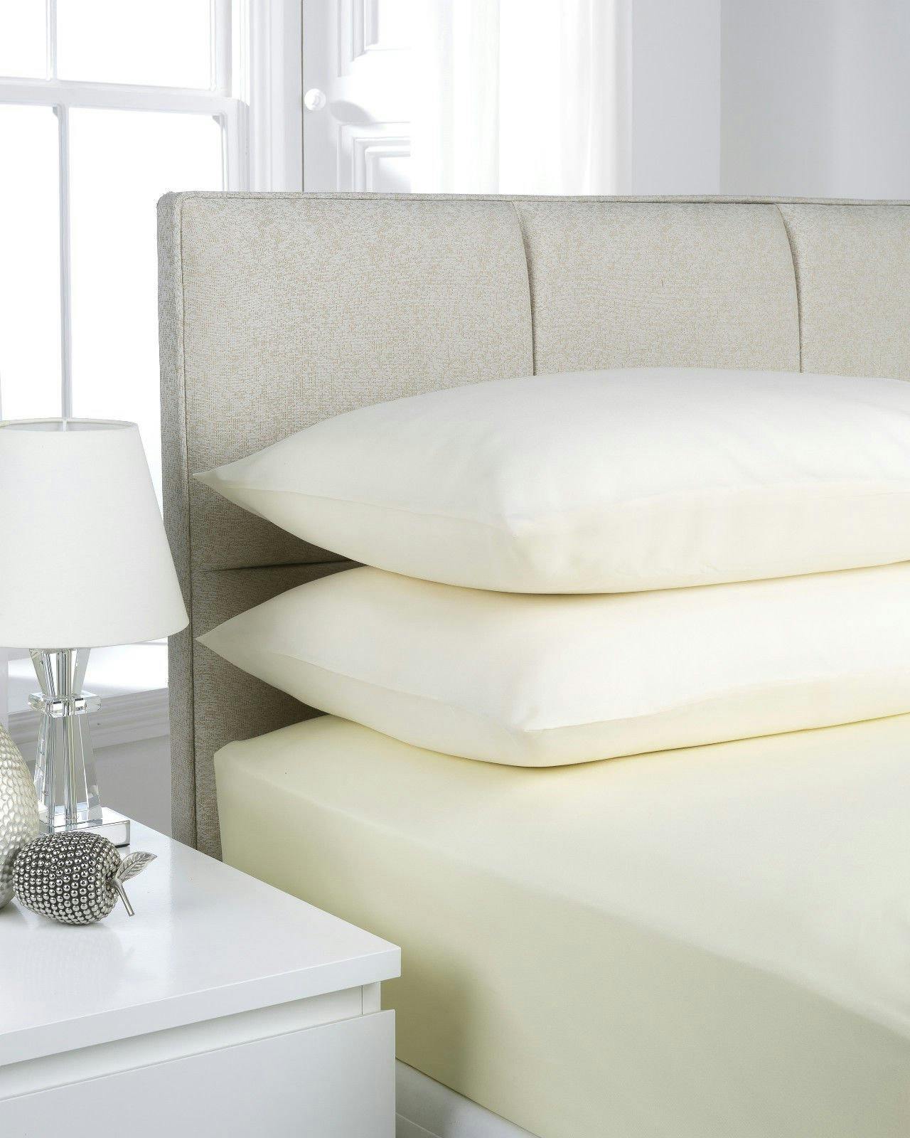 Rackhams Cream Deluxe Fitted Sheet Or Pillowcase Pair - Super King (180Cm X 200Cm) + 25Cm Deep