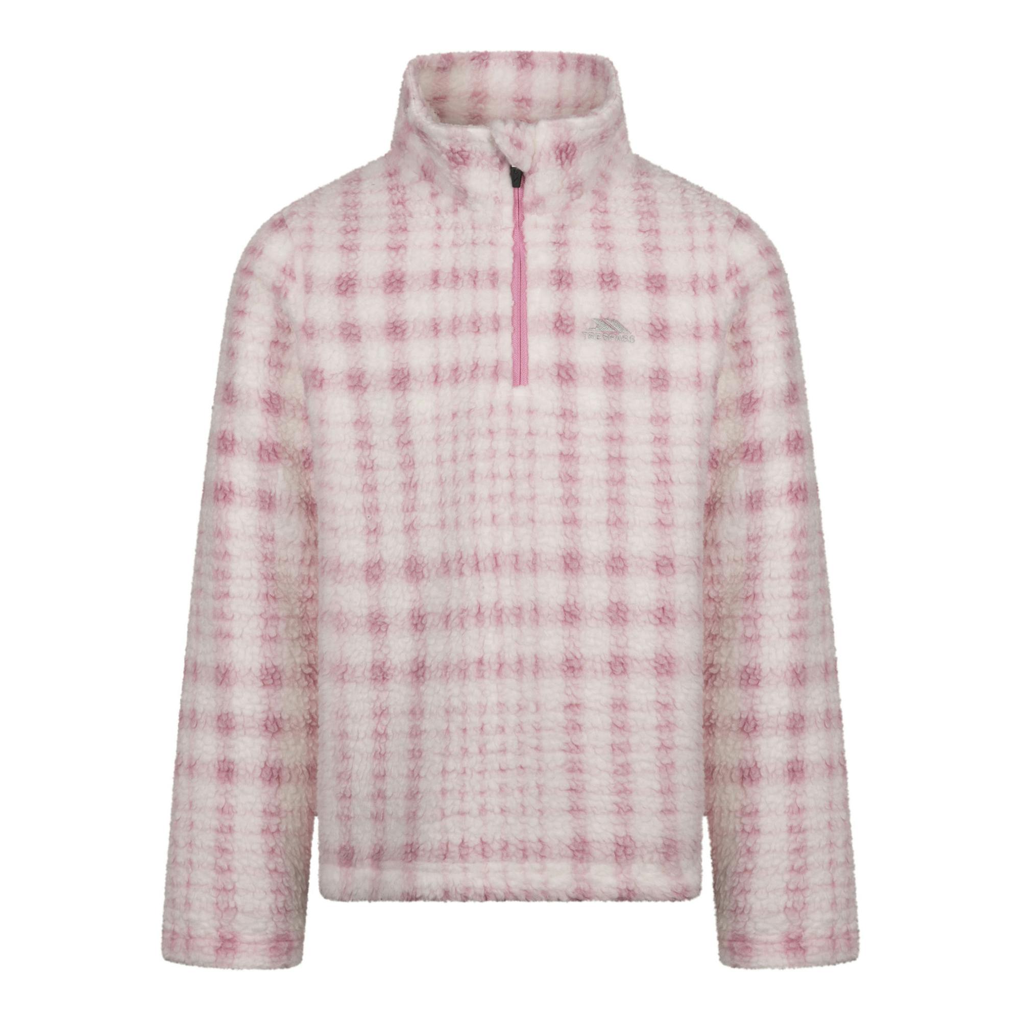 Trespass Pink Childrens/Kids Booker At200 Half Zip Fleece Top - Sweet - 11-12 Years - Sweet - 100% Polyester