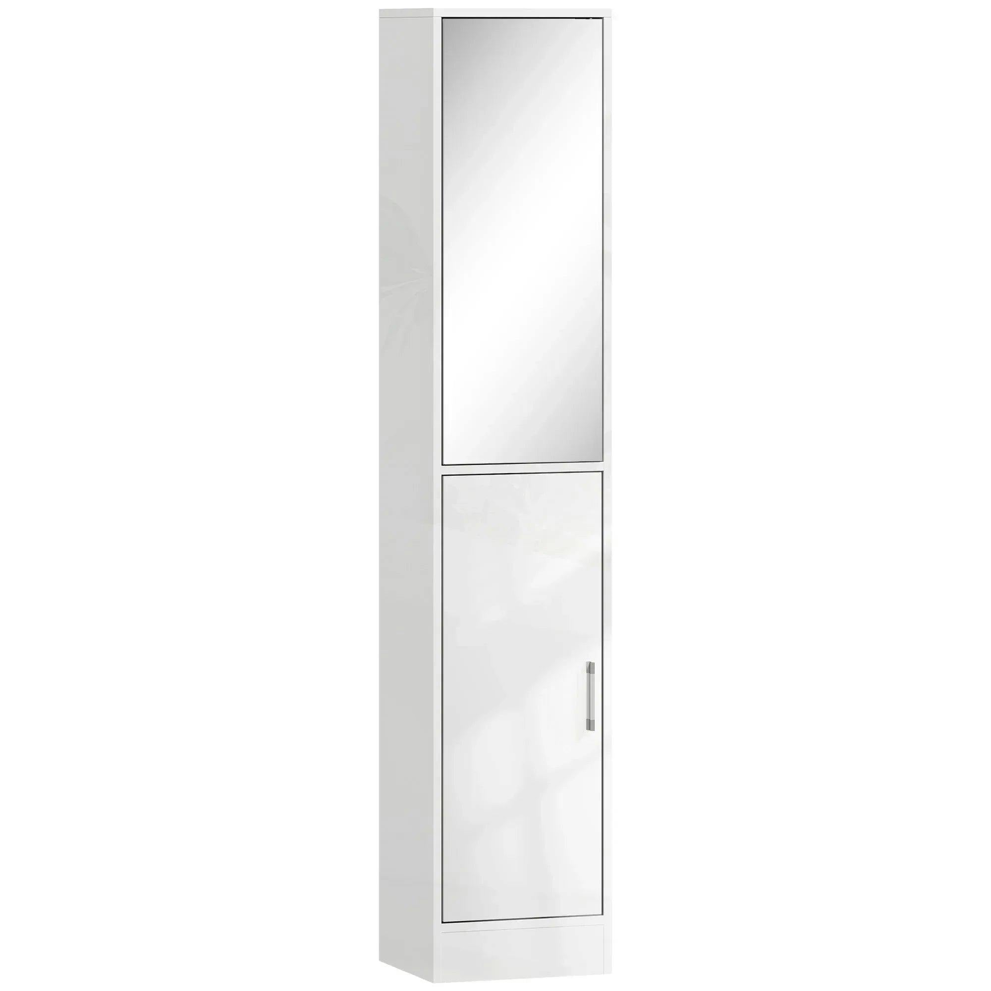 B&Q - Tall Bathroom Cabinet With MirrorHigh Gloss White - Image 6