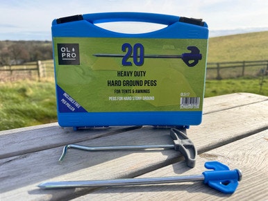 Olpro Case Of 20 Hard Ground Pegs And Peg Puller