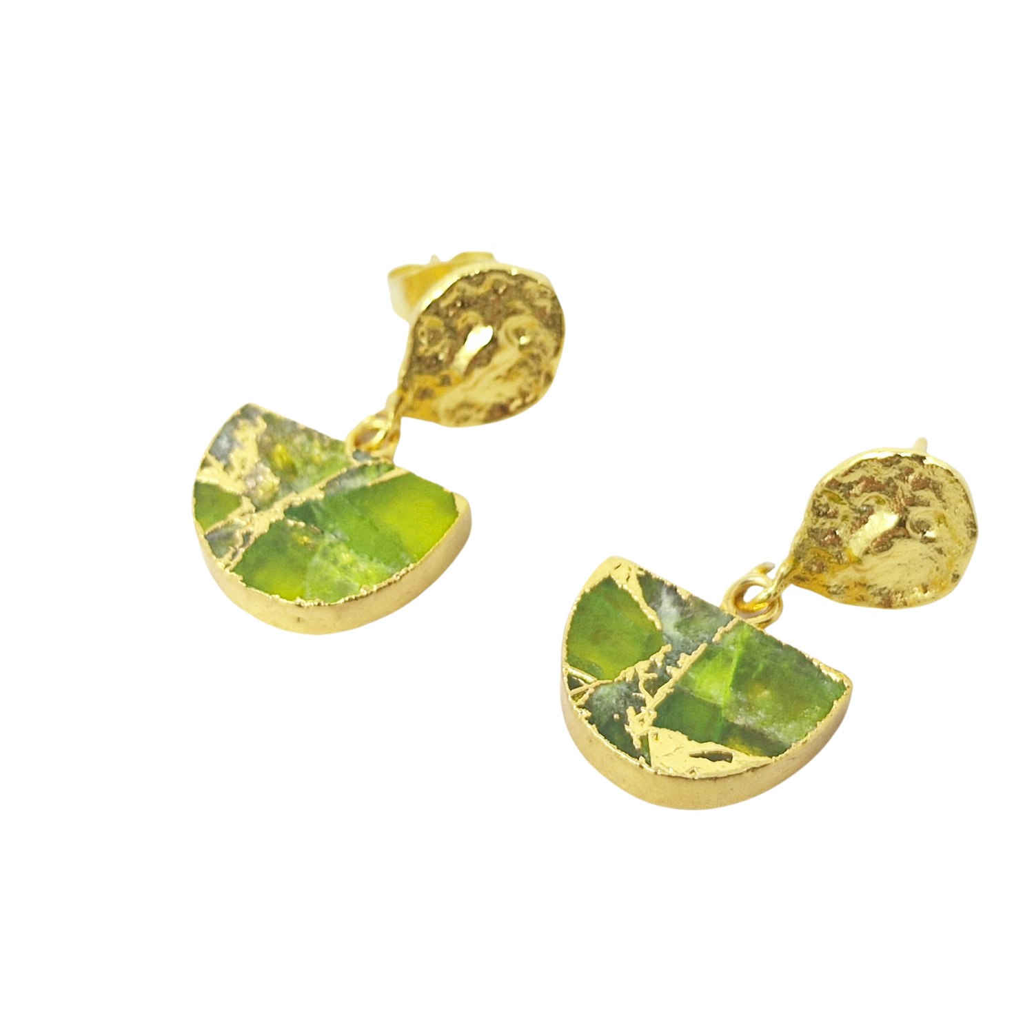 Harfi Hammered Peridot August Birthstone Earrings