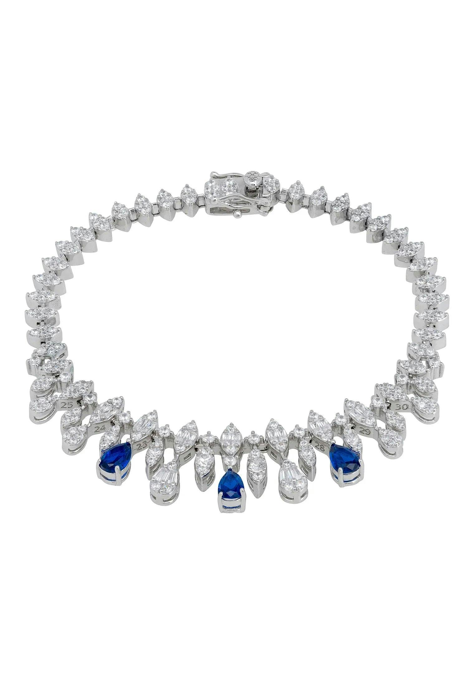 Latelita Silver Duchess Sapphire Tennis Bracelet