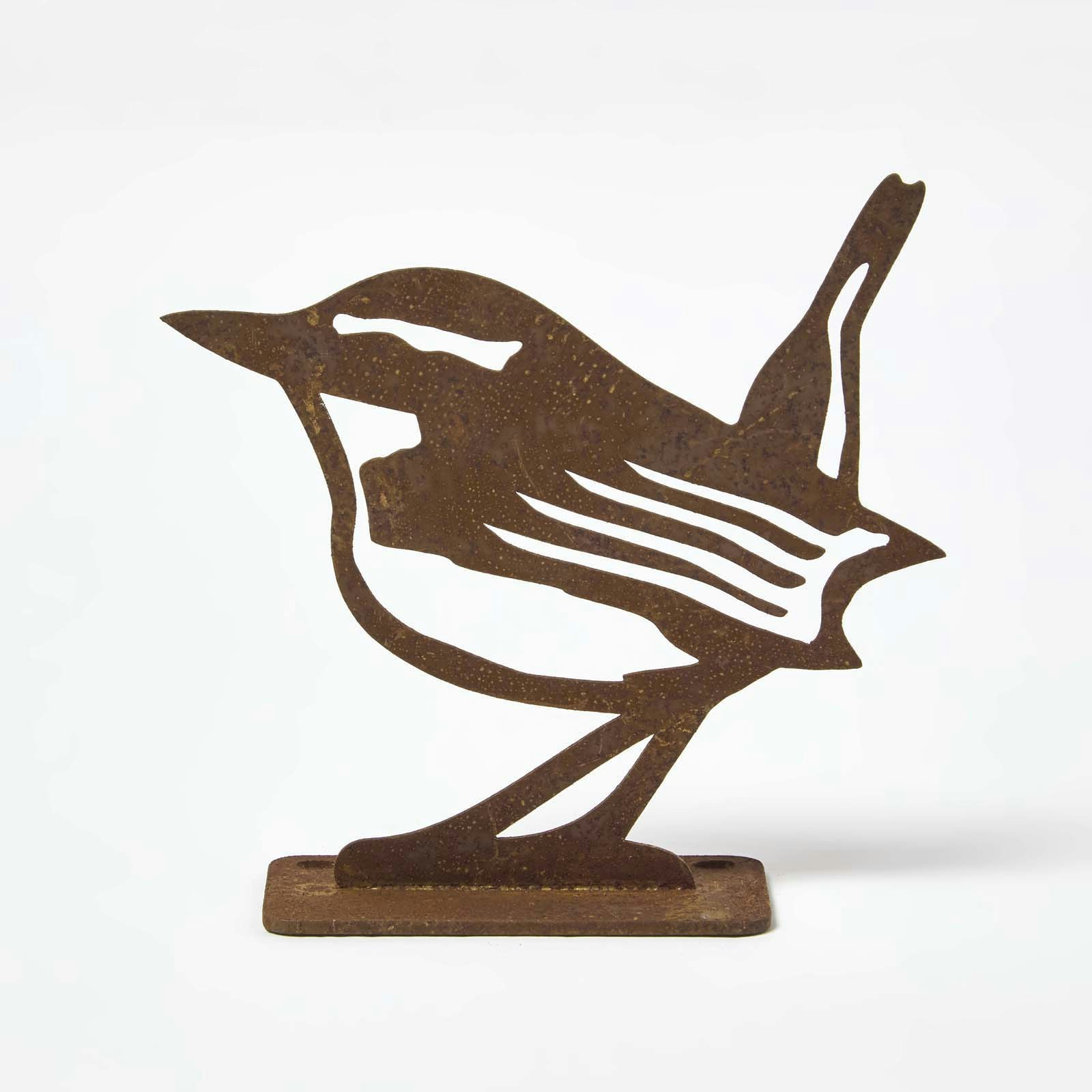 Rackhams Brown Steel Eurasian Wren Fence Topper