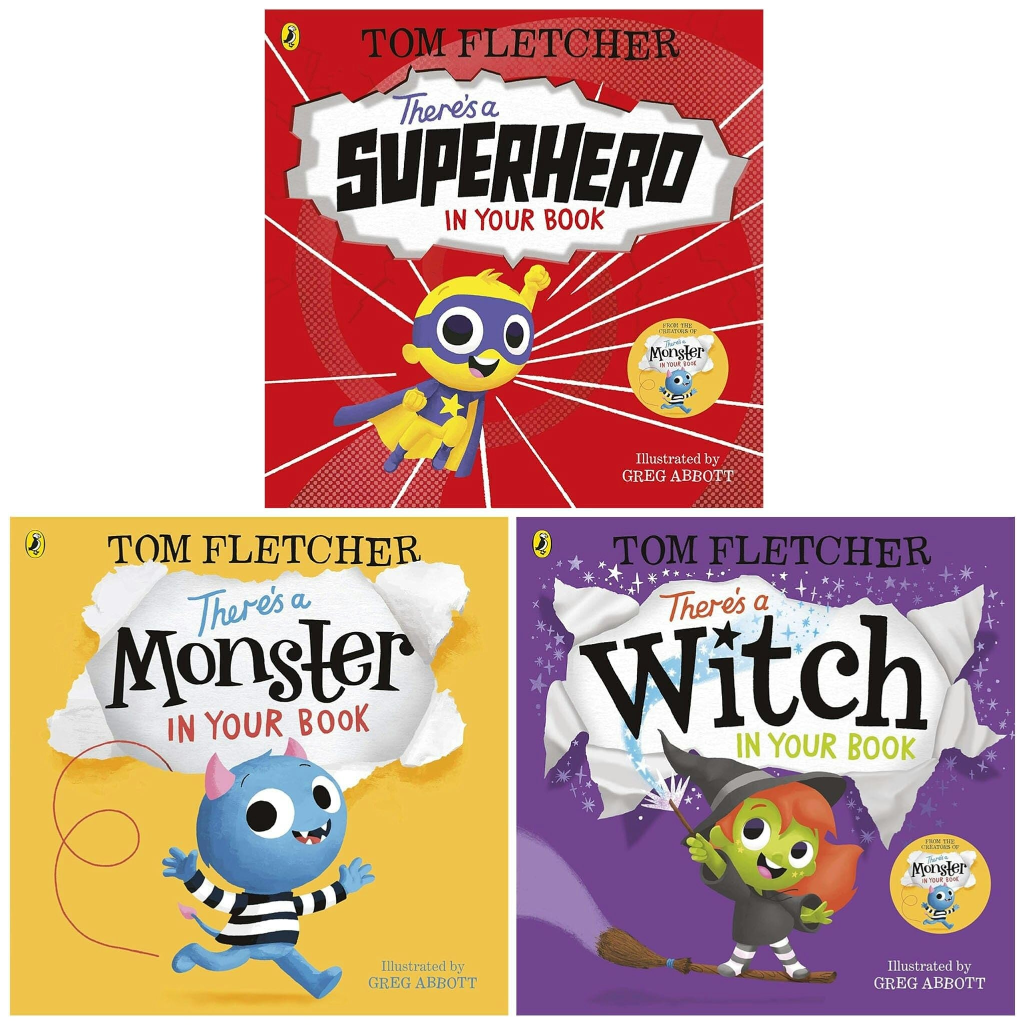 Penguin Who's In Your Book? Series By Tom Fletcher 3 Books Collection Set (Monster, Superhero And Witch)