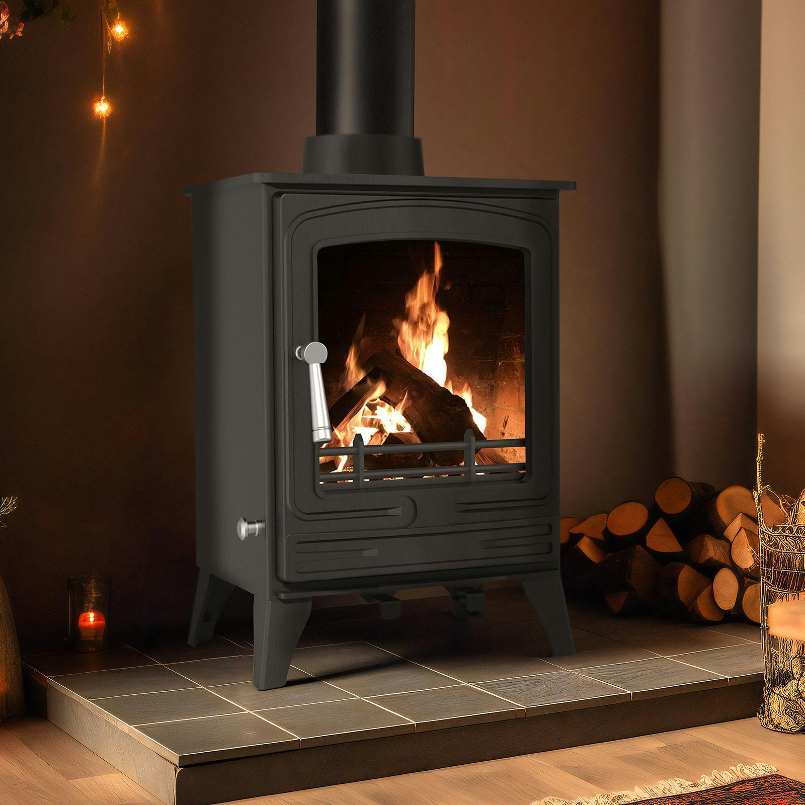 Royalfire Coal Royal Fire 5Kw Steel Eco Multifuel Stove - Steel - Steel - 5Kw