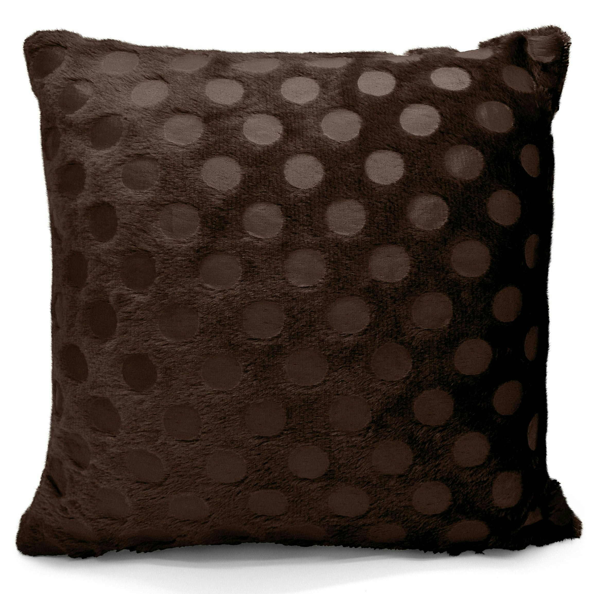 Intimates Soft Snug Fur Cushion - 43Cm X 43Cm - Chocolate