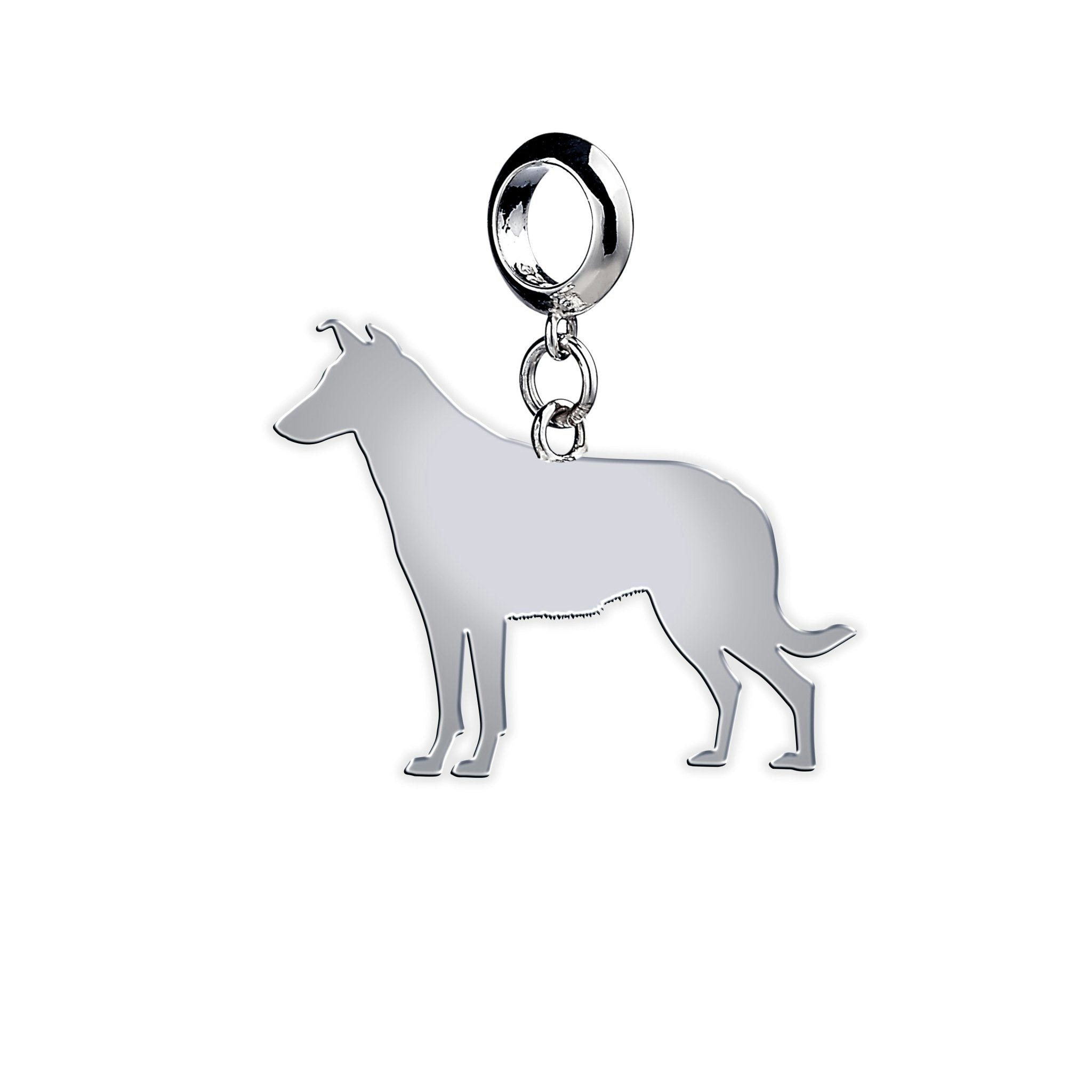 Mylee London Silver Smooth Collie Silhouette Charm - No - Slider Charm