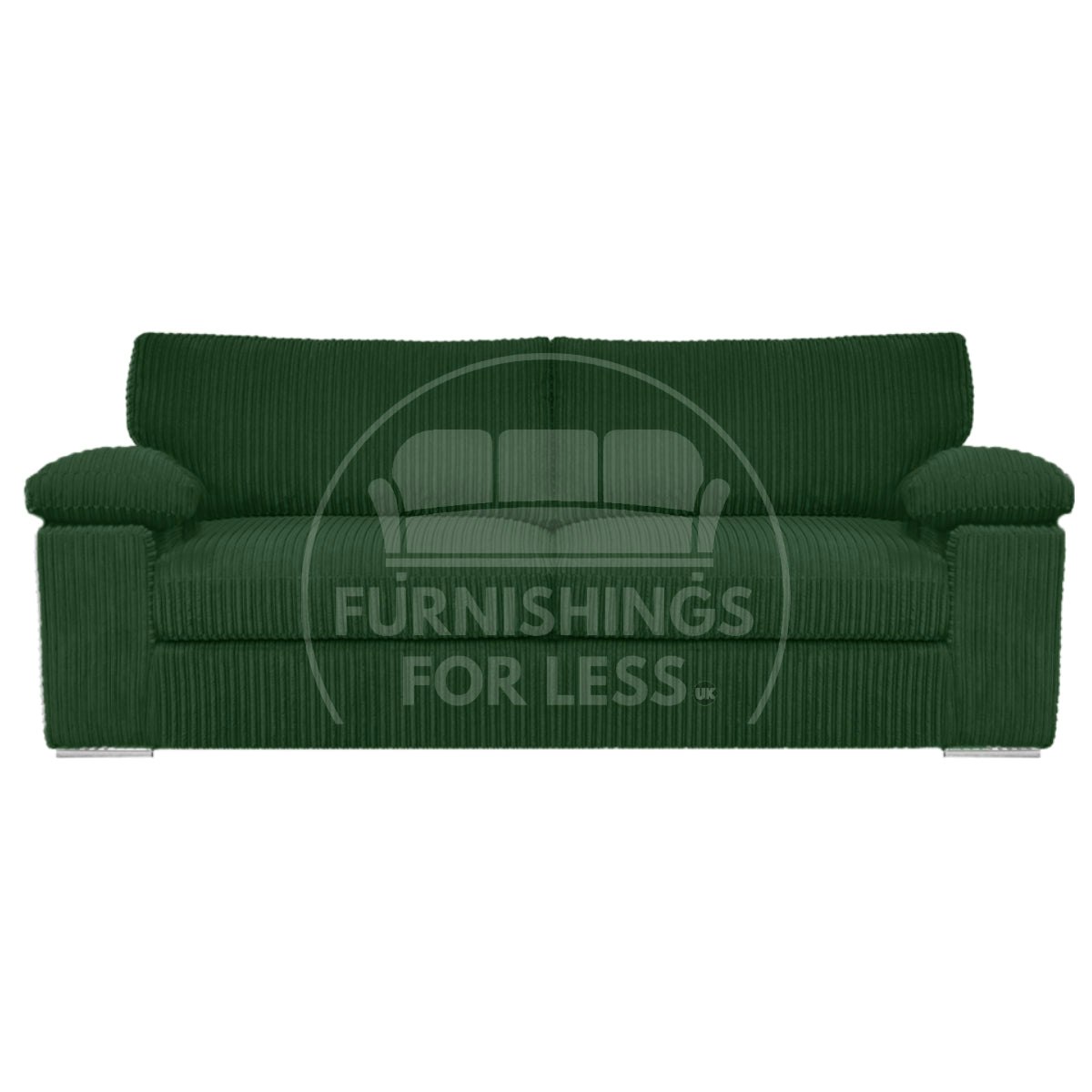 Rackhams Green Delta Full Jumbo Cord 3 Seater Sofa