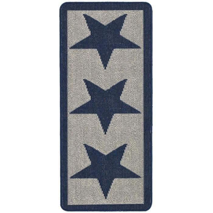 Rackhams Blue Star Washable Mat And Runner - 67X150 Cm
