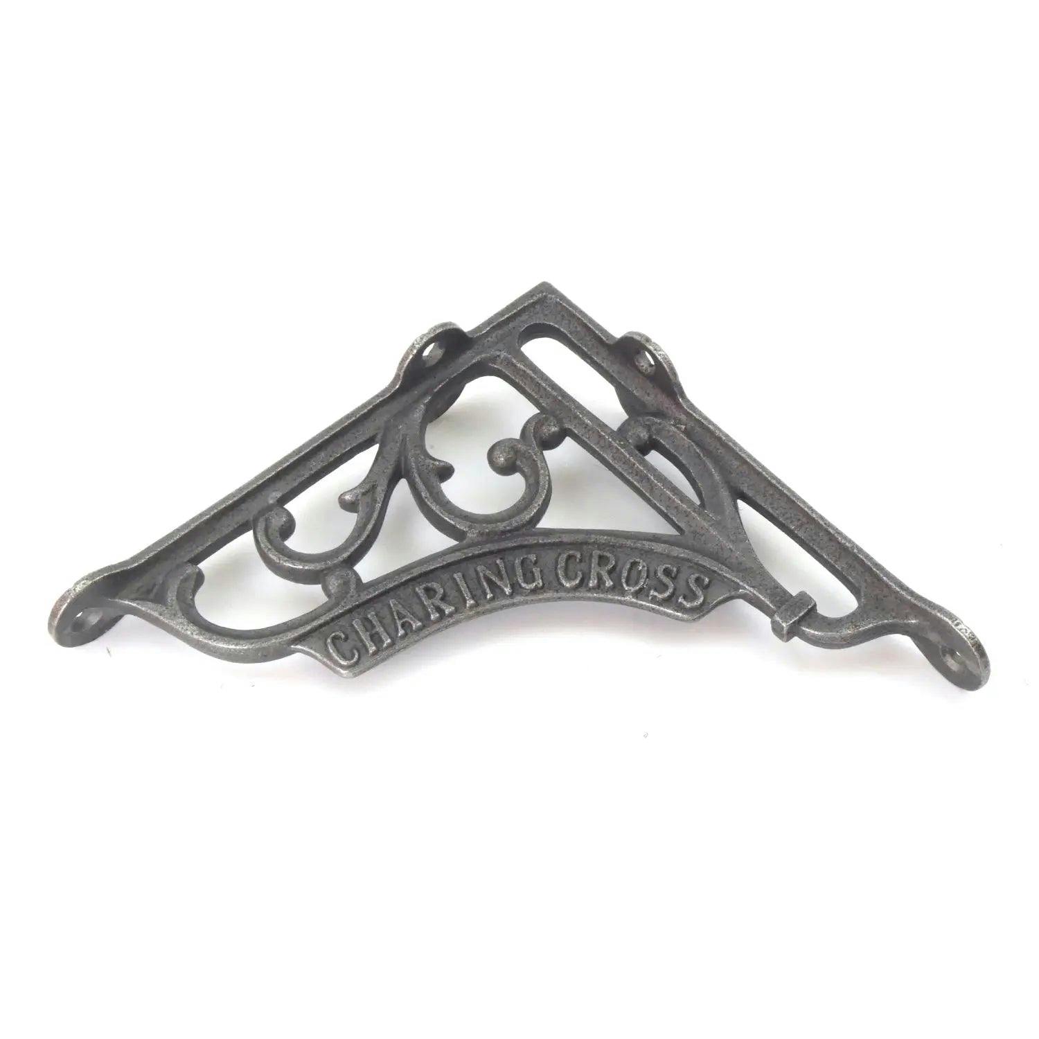Rackhams Pair Of Antique Cast Iron Victorian Style 'Charing Cross' Shelf Brackets - 150Mm X 150Mm