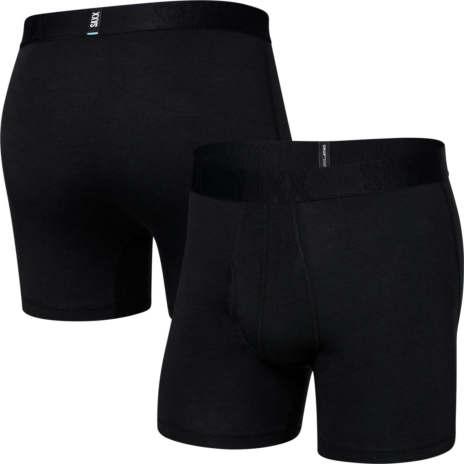 Saxx Men's Black Droptemp Cooling Cotton 6" Boxer Briefs {Saxx-Bb86f} - X-Large