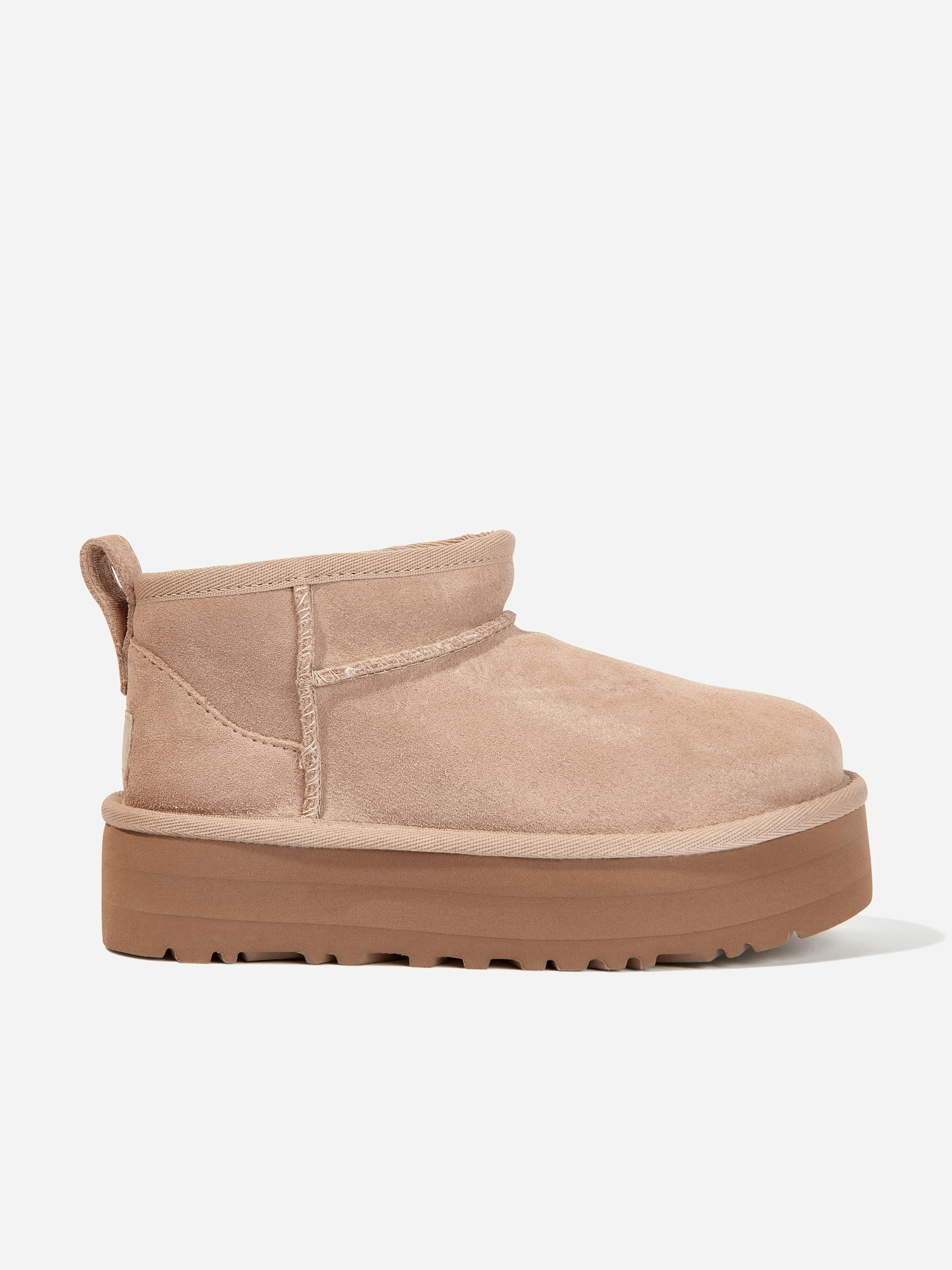 Ugg Girls Beige Classic Ultra Mini Platform Boots In - Eu 32.5 Uk 13 Us 1