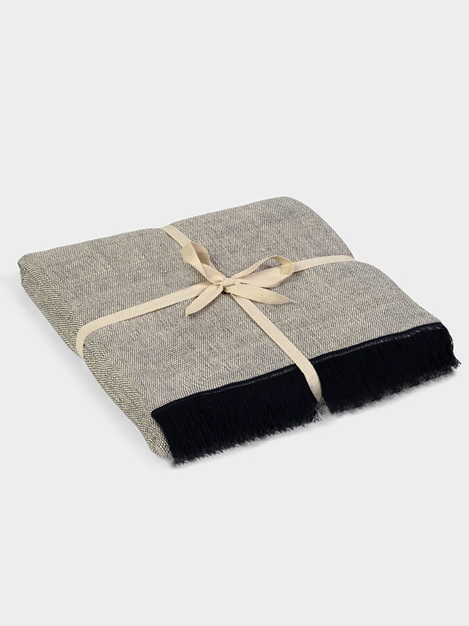 Rackhams Gots Organic Cotton Two Toned Yoga Blanket - Two Toned - Navy