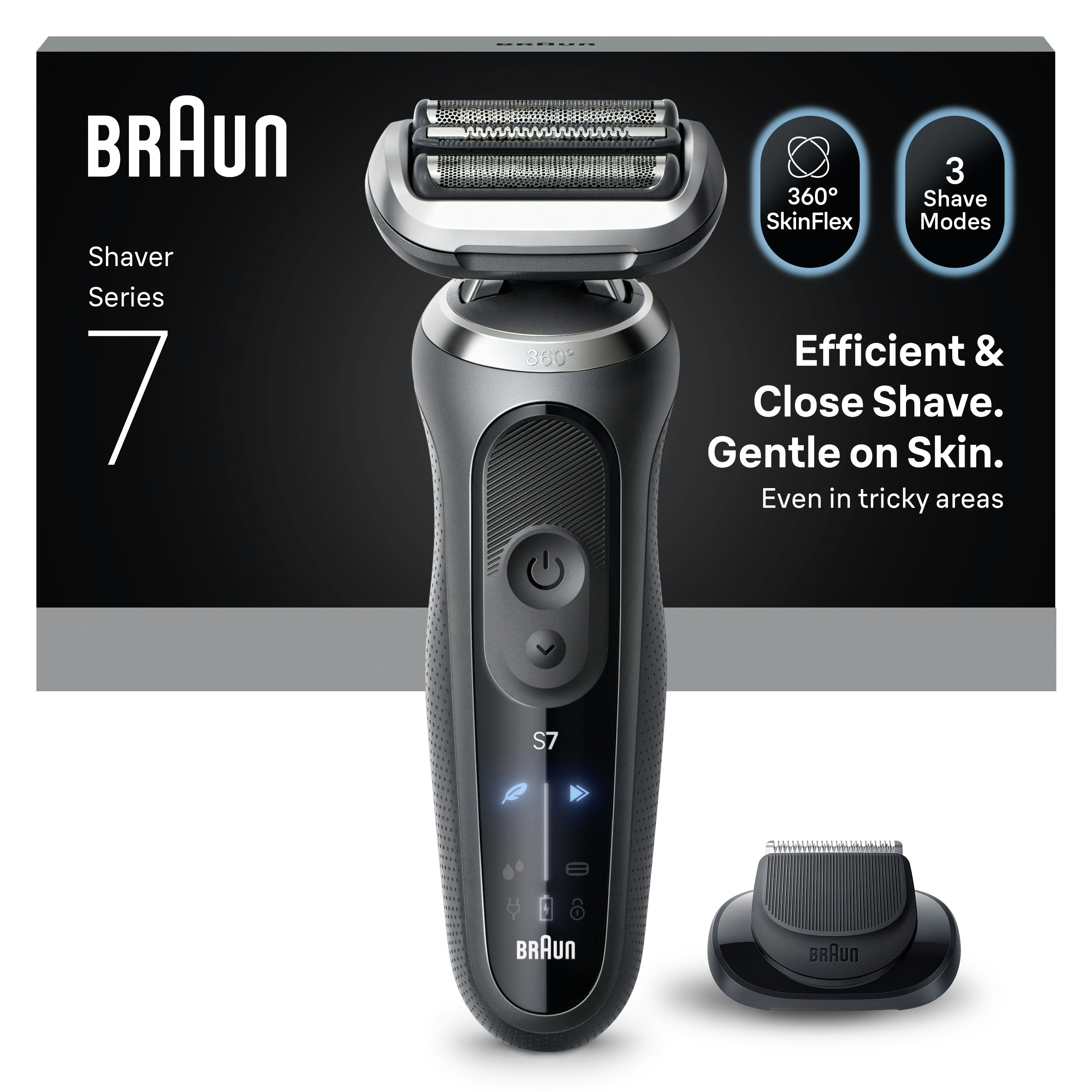Braun Grey Series 7 72-G1200s Electric Shaver +1 Attachment
