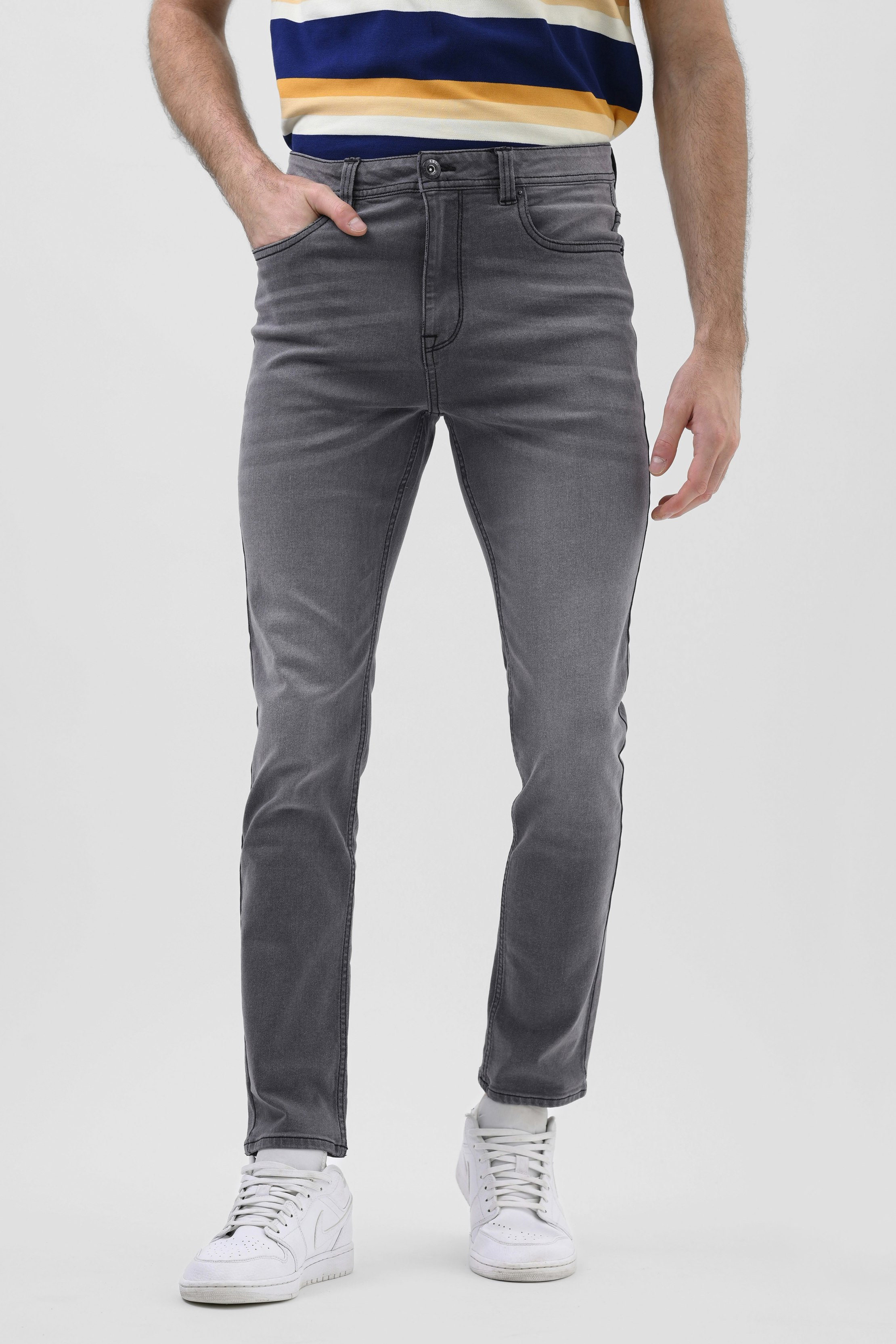 Enorsia Grey/Light Ultimate Comfort Super Stretch Jeans - 34 - 63.8% Cotton 22.2% Polyester 12% Viscose 2% Spandex