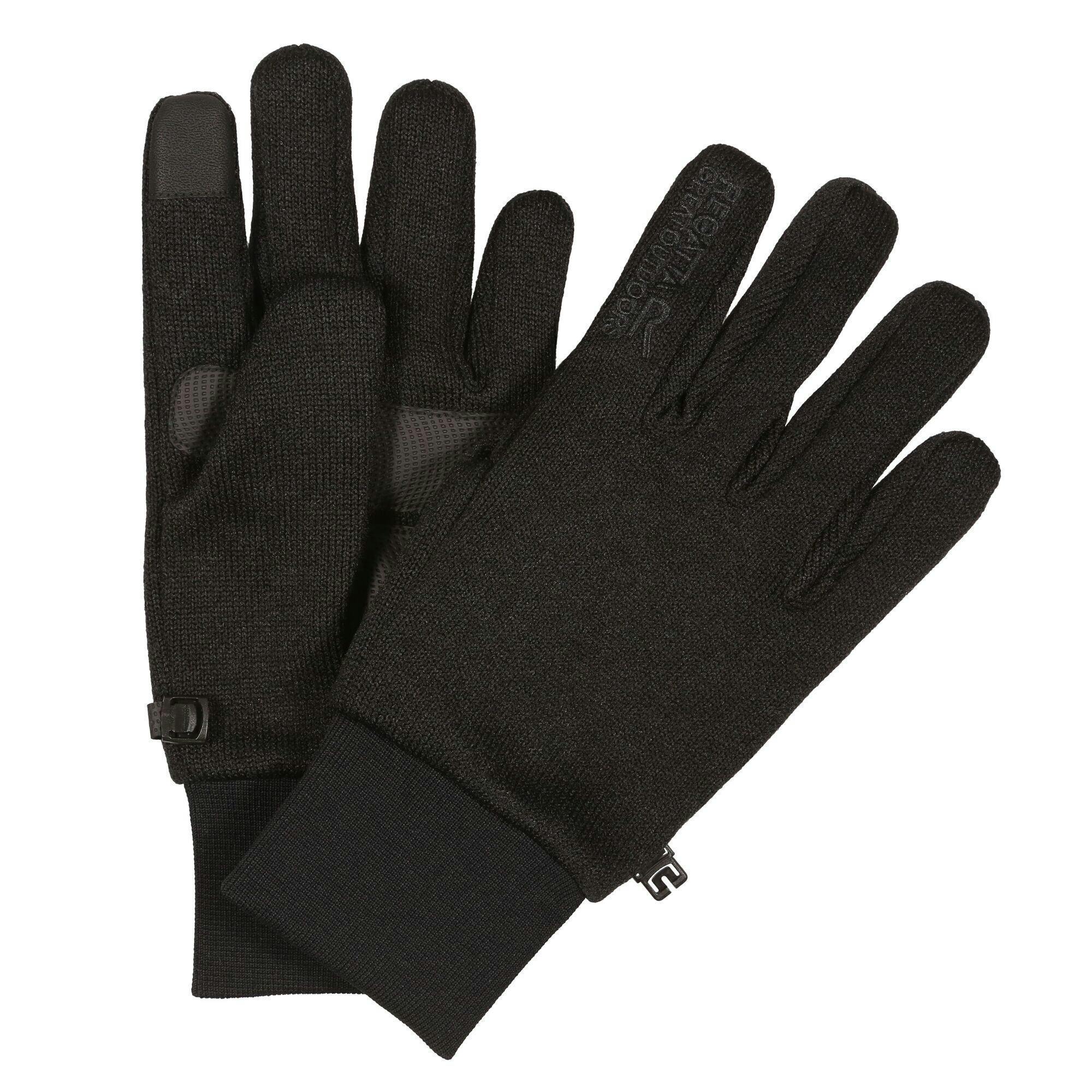 Regatta Men's Black Veris Winter Gloves - S-M - 100% Polyester