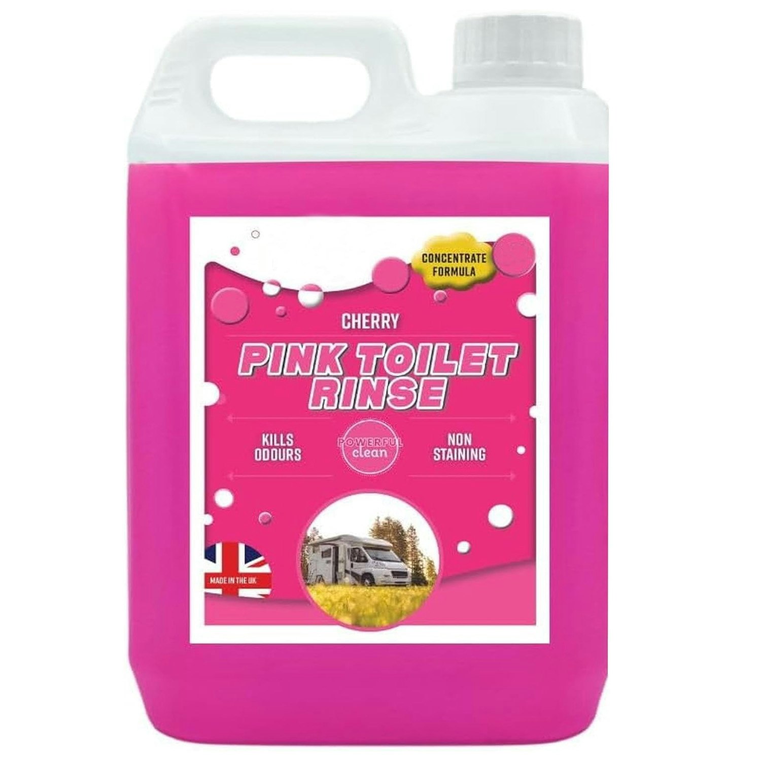 Storm Trading Group Pink Toilet Rinse Disinfectant Bottles For Caravans, Motorhome & Portable Toilets - 1 X 2.5L