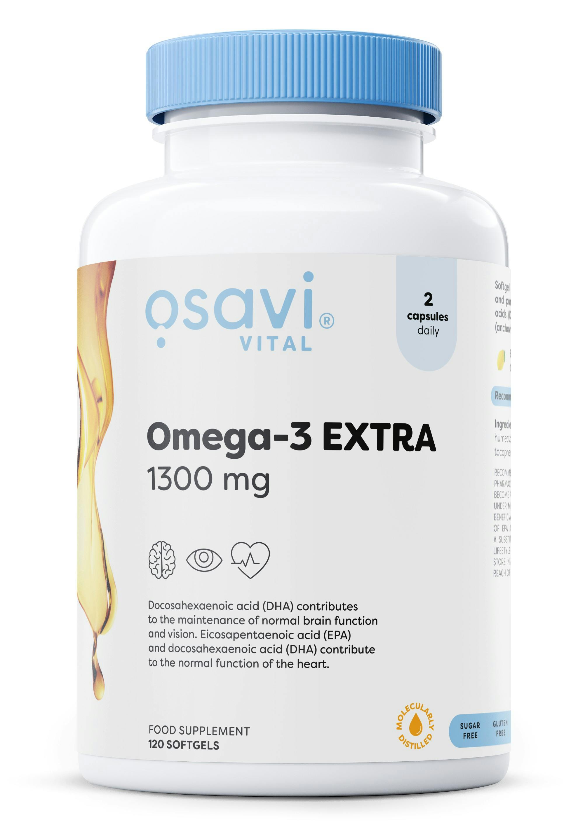 Osavi Omega-3 Extra Molecularly Distilled, 1300Mg (Lemon) - 120 Softgels - Image 5