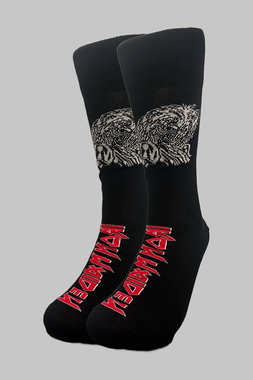 Paradiso Clothing Unisex Black Iron Maiden Killers Eddie Ankle Socks