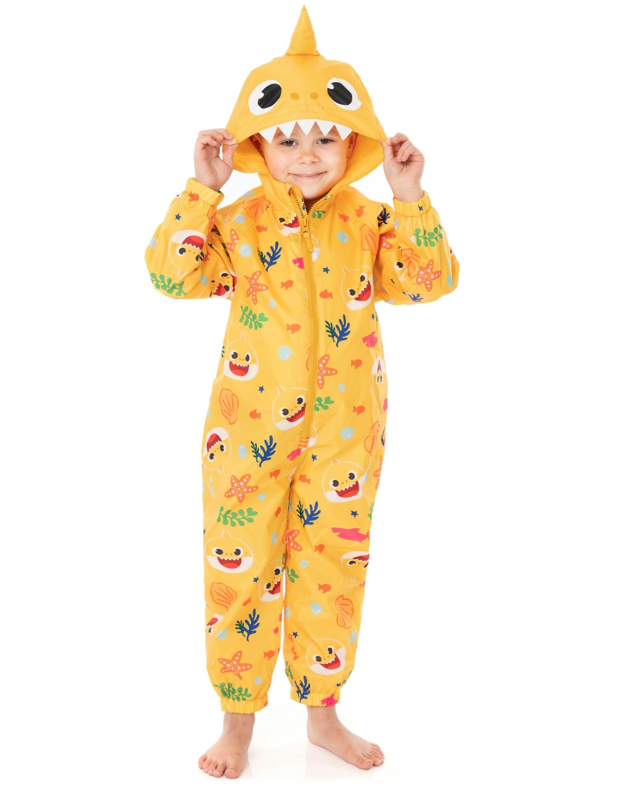 Vanilla Underground Unisex Infant Yellow Baby Shark Kids Character Puddle Suit - 2-3 Years
