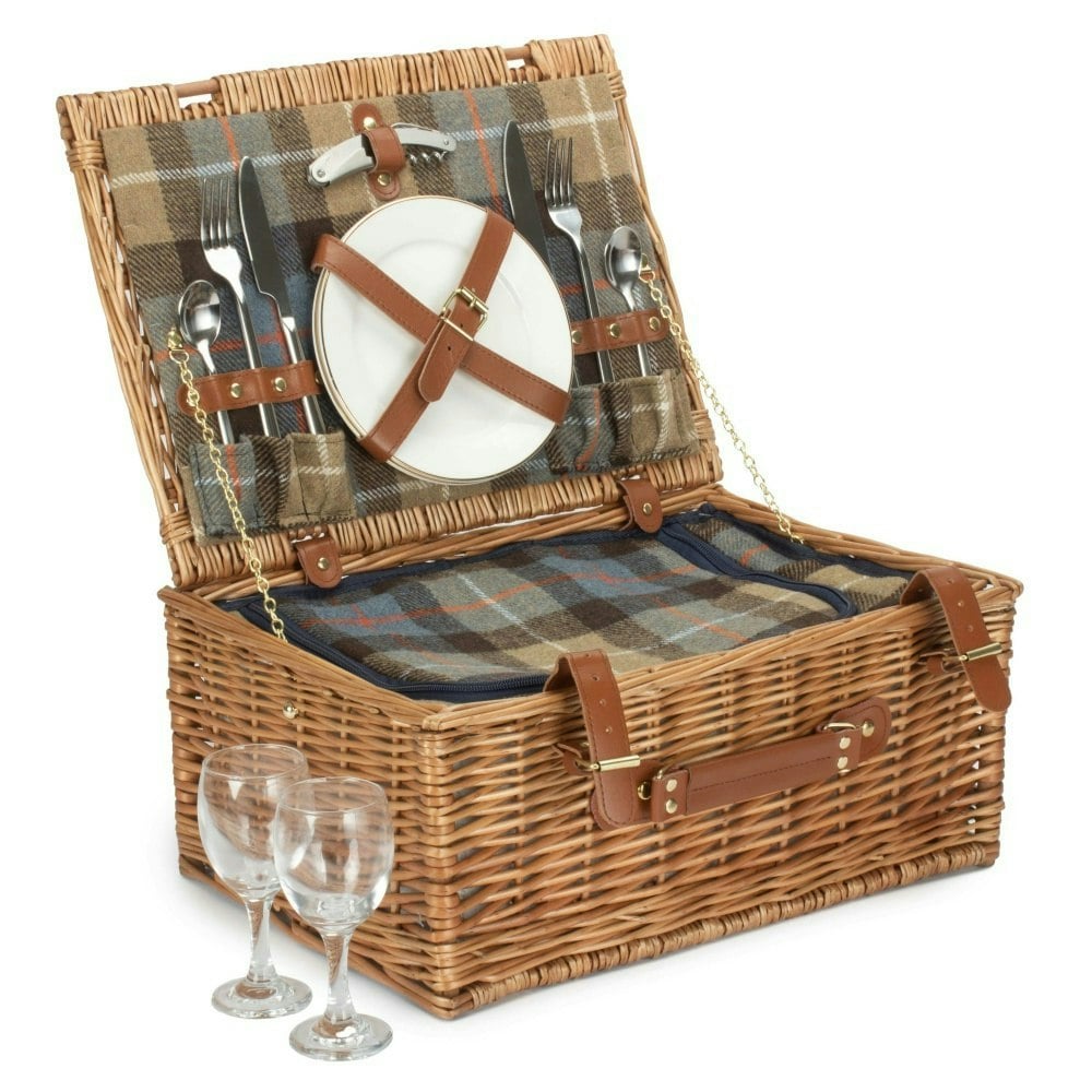Red Hamper Ravenstor 2 Person Fitted Wicker Picnic Basket - 2 Person