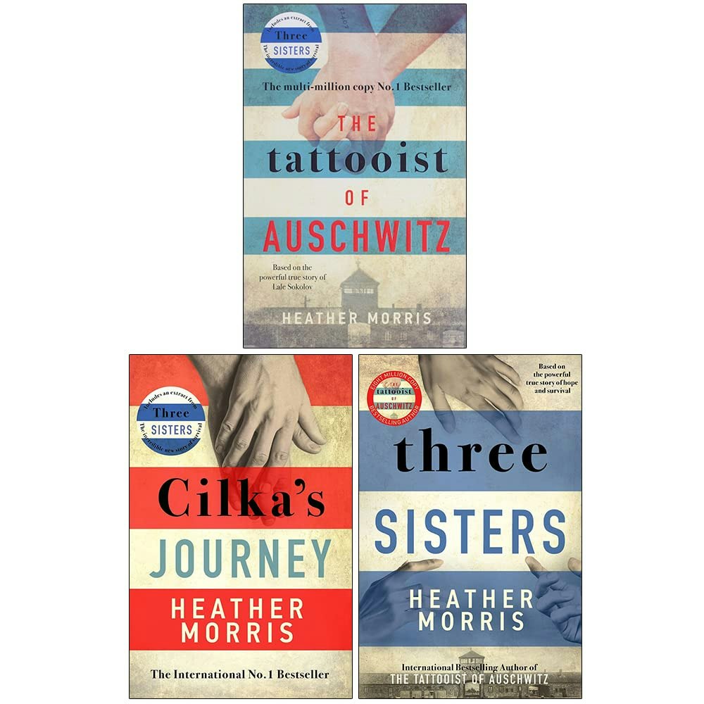 Zaffre Heather Morris 3 Book Set: The Tattooist Of Auschwitz, Cilka's Journey, Three Sister