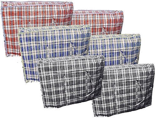 Rackhams 6 X Large Strong Laundry Storage Shopping Bag Reusable Store Zip Bags New
