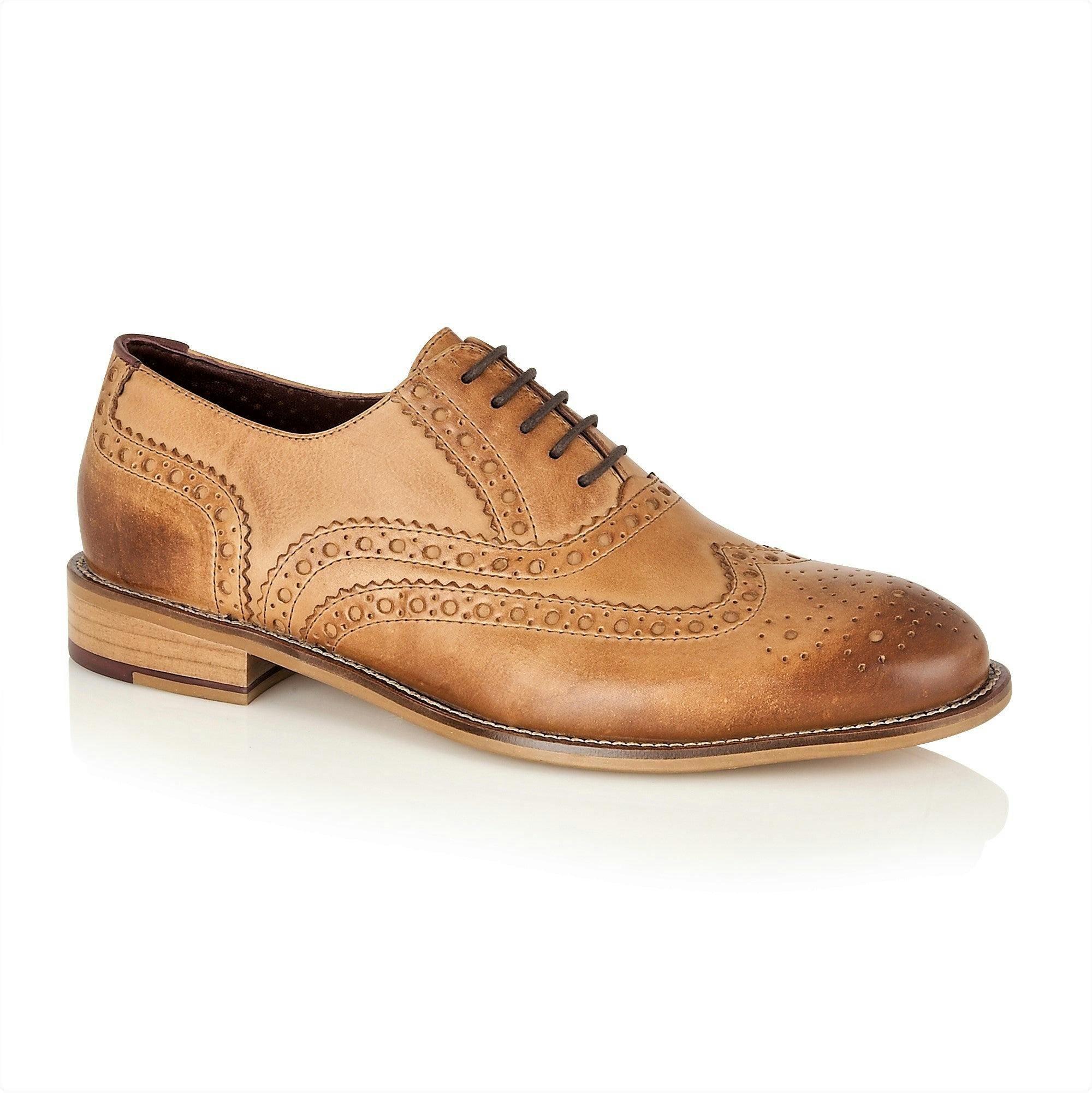 London Brogues Men's Gatsby Brogue Tan - 11