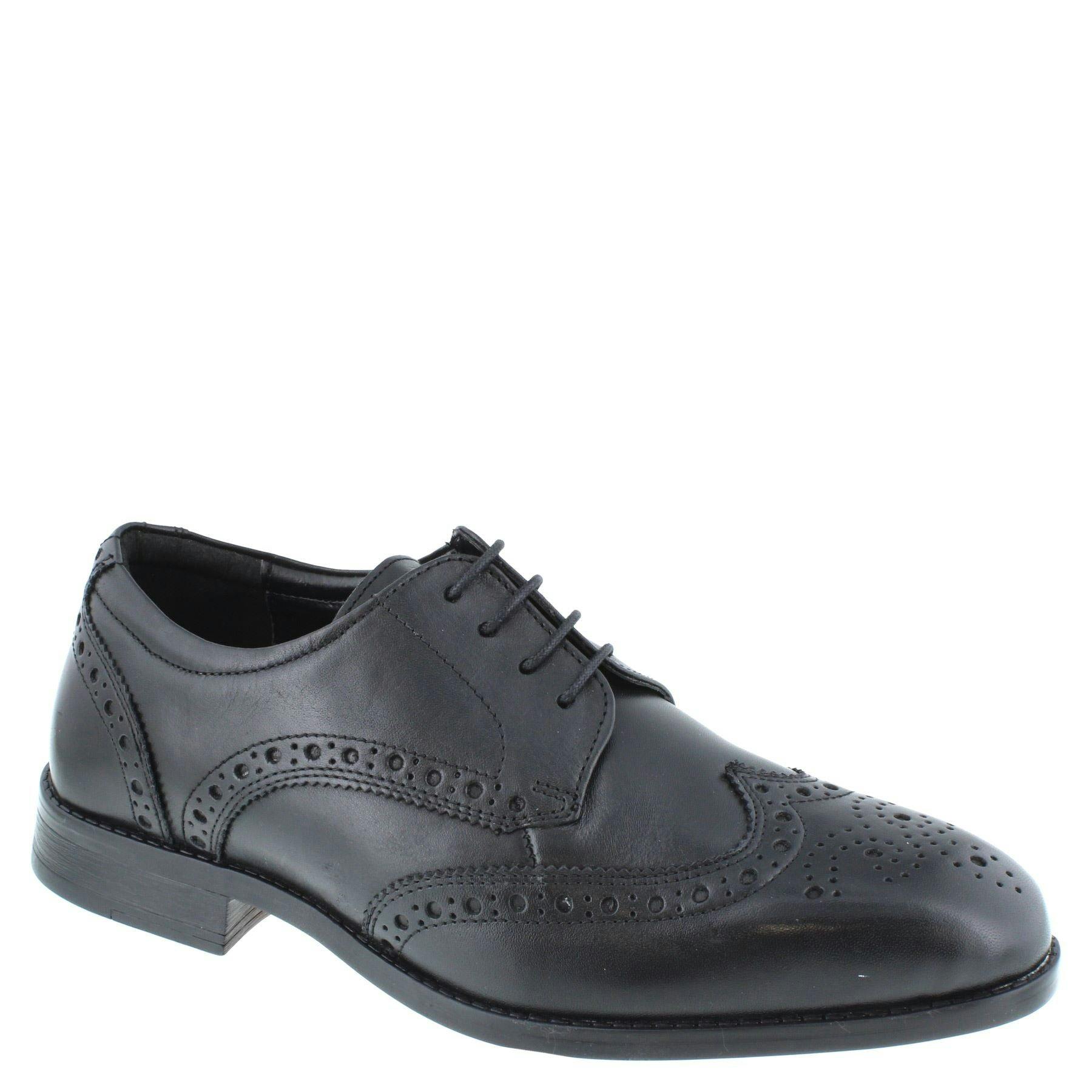Hx London Men's Black Barbican Leather Brogue Shoes - 9 Uk