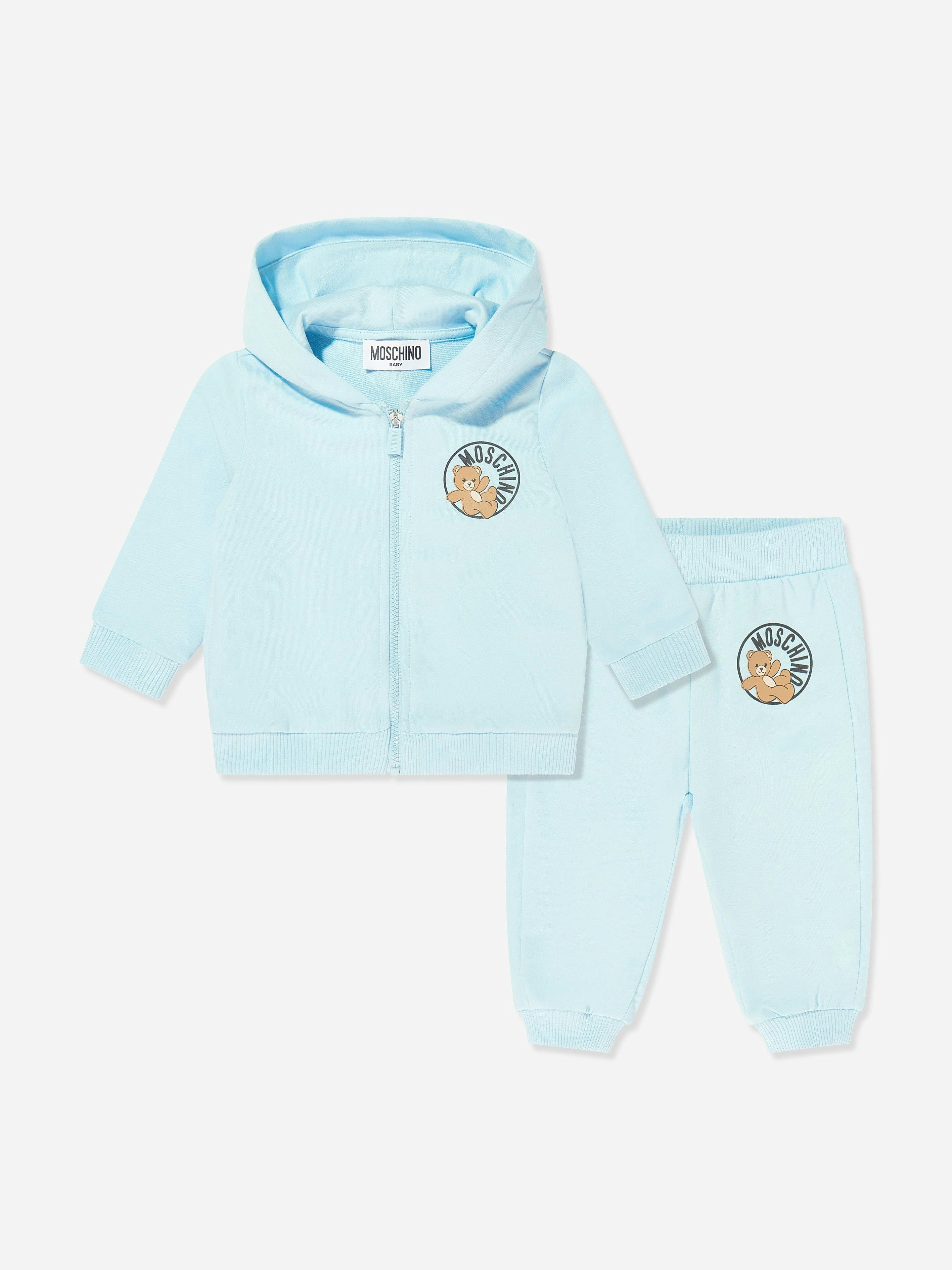 Moschino Kids Boys Blue Moschino Baby Teddy Bear Logo Tracksuit In - 2 Yrs