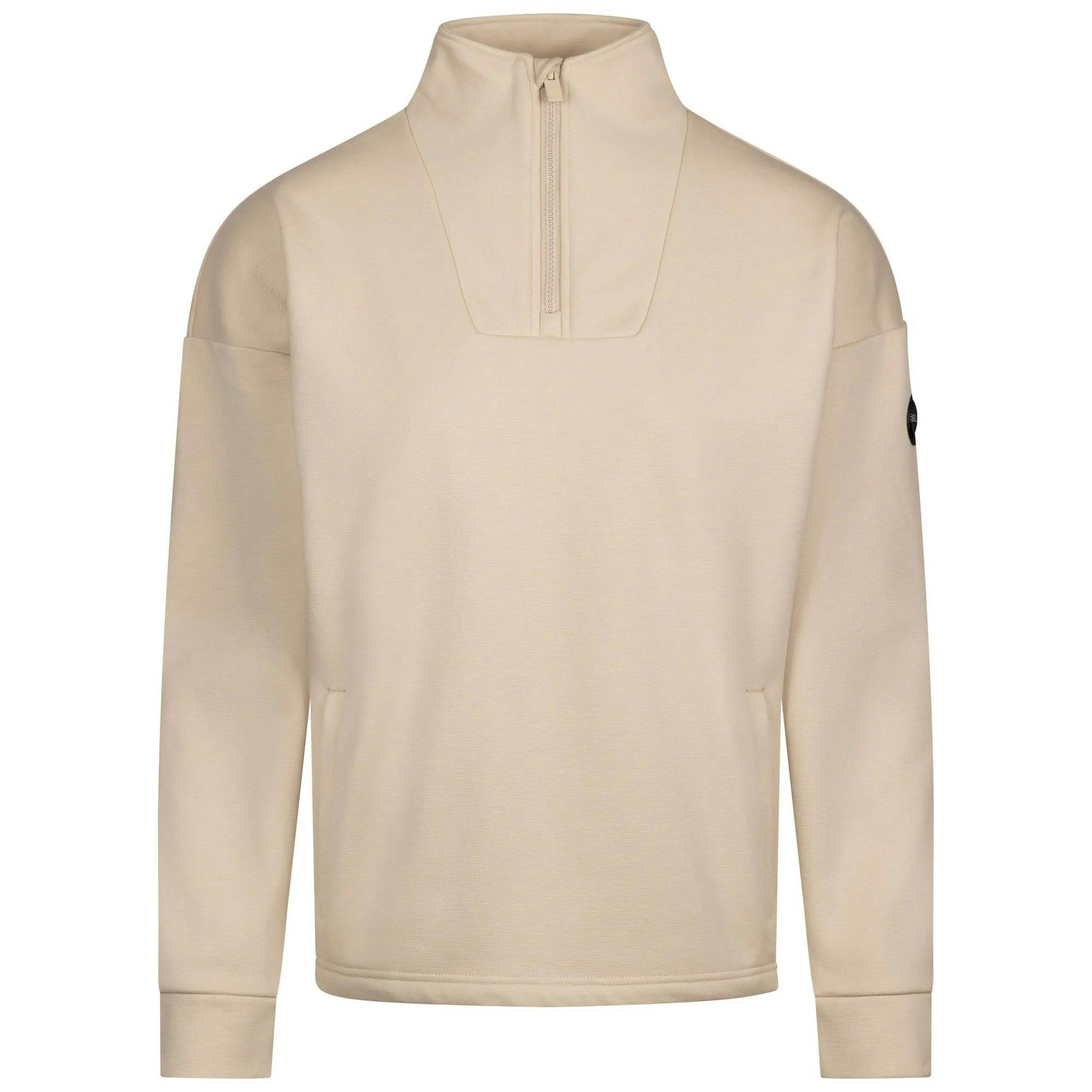 Trespass Women's Siobhan Dlx Fleece Top - Soft Stone - Xs - Soft Stone - 70% Polyester/28% Cotton/2% Elastane